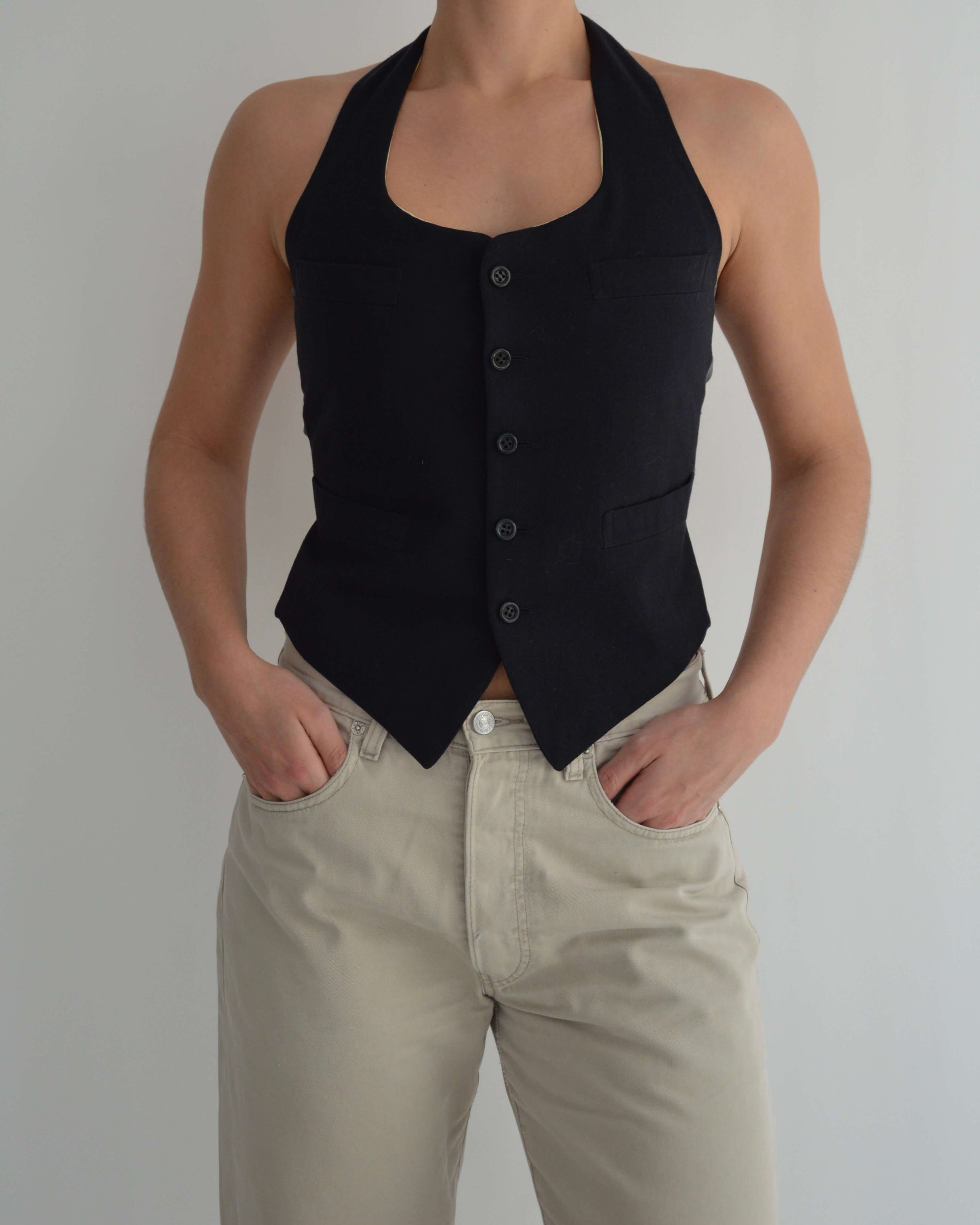 Halter Vest - Navy Golden Lining (XS/M)