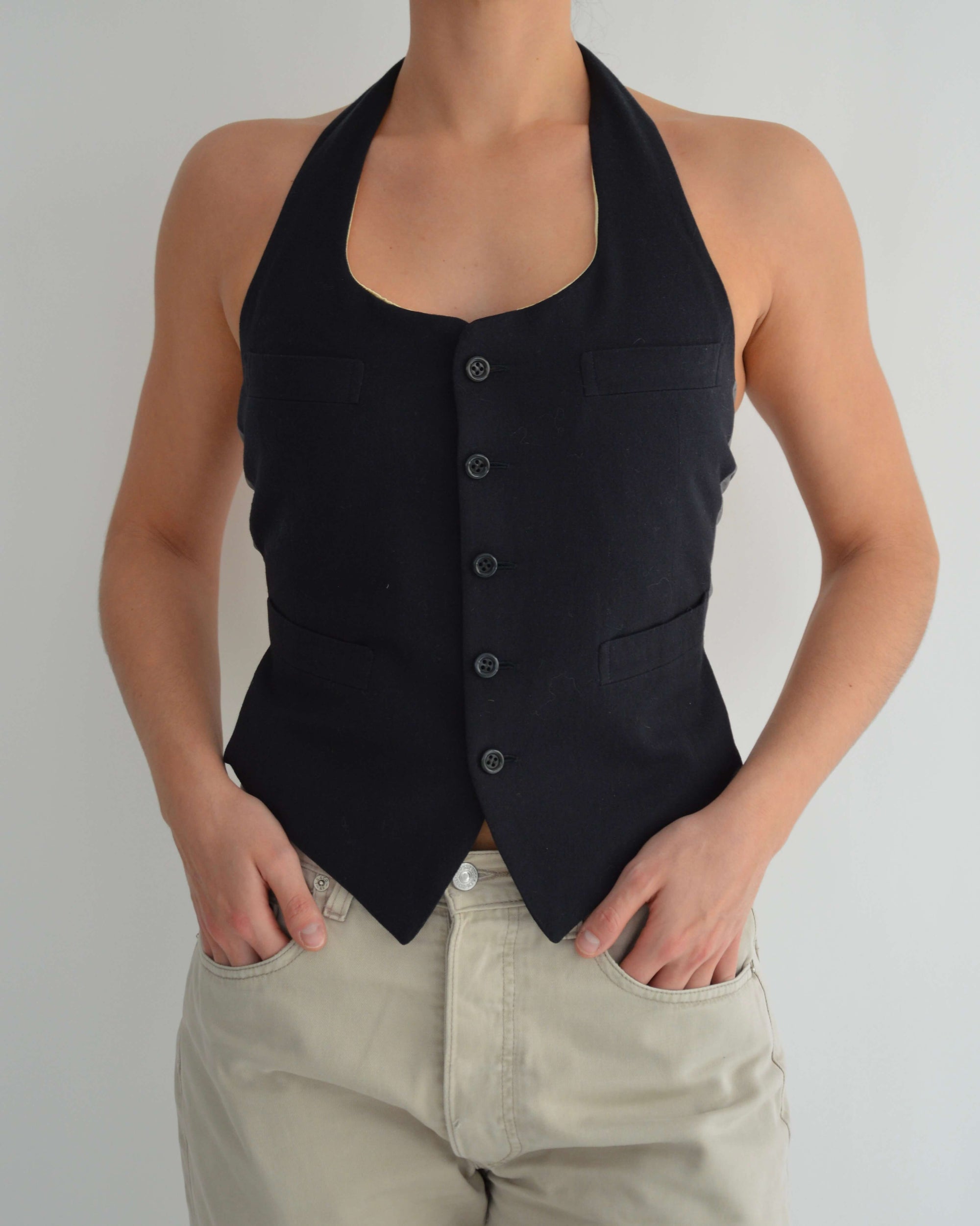 Halter Vest - Navy Golden Lining (XS/M)