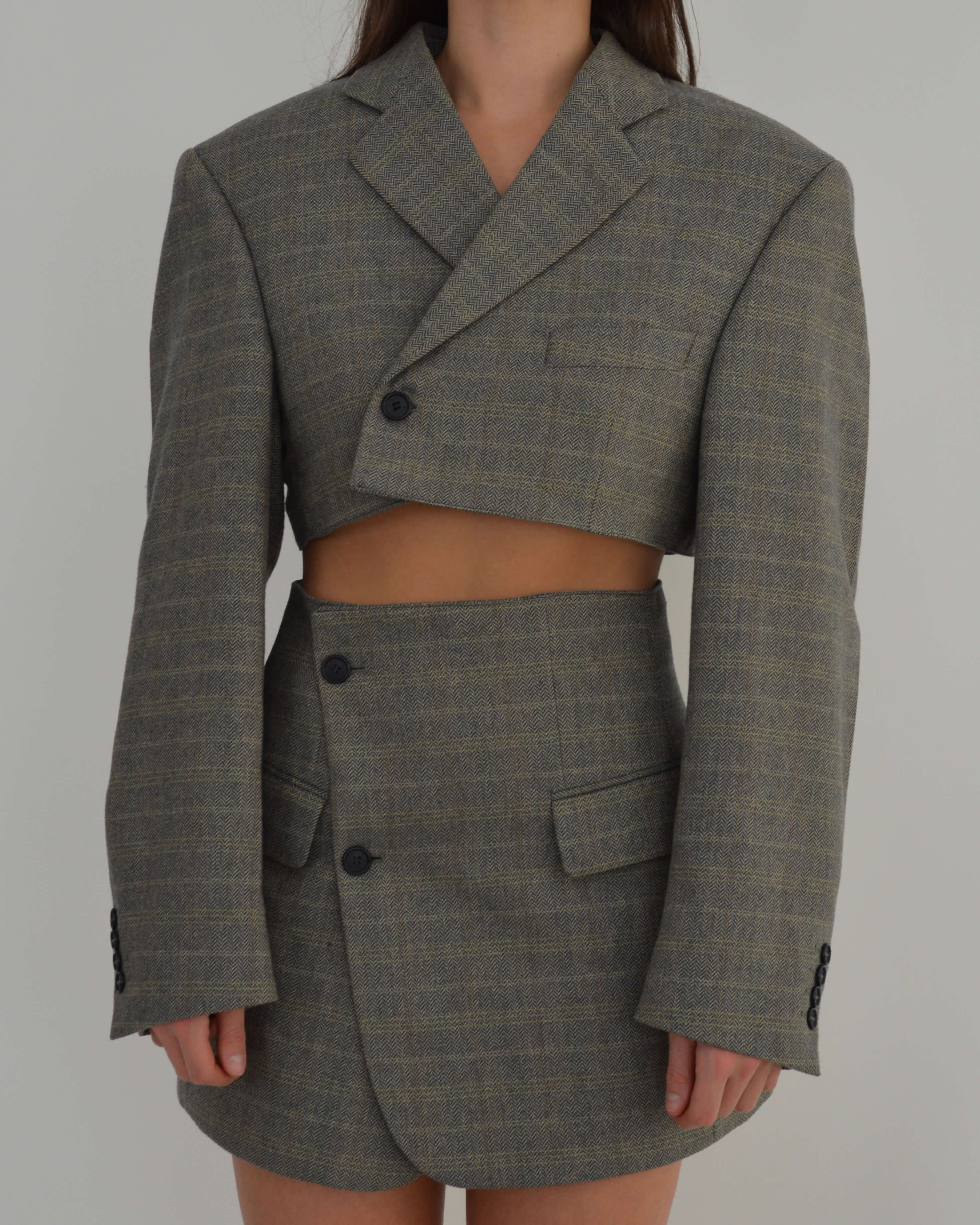 Blaset - Líneas de cuadros amarillo verdosos (talla S/M)