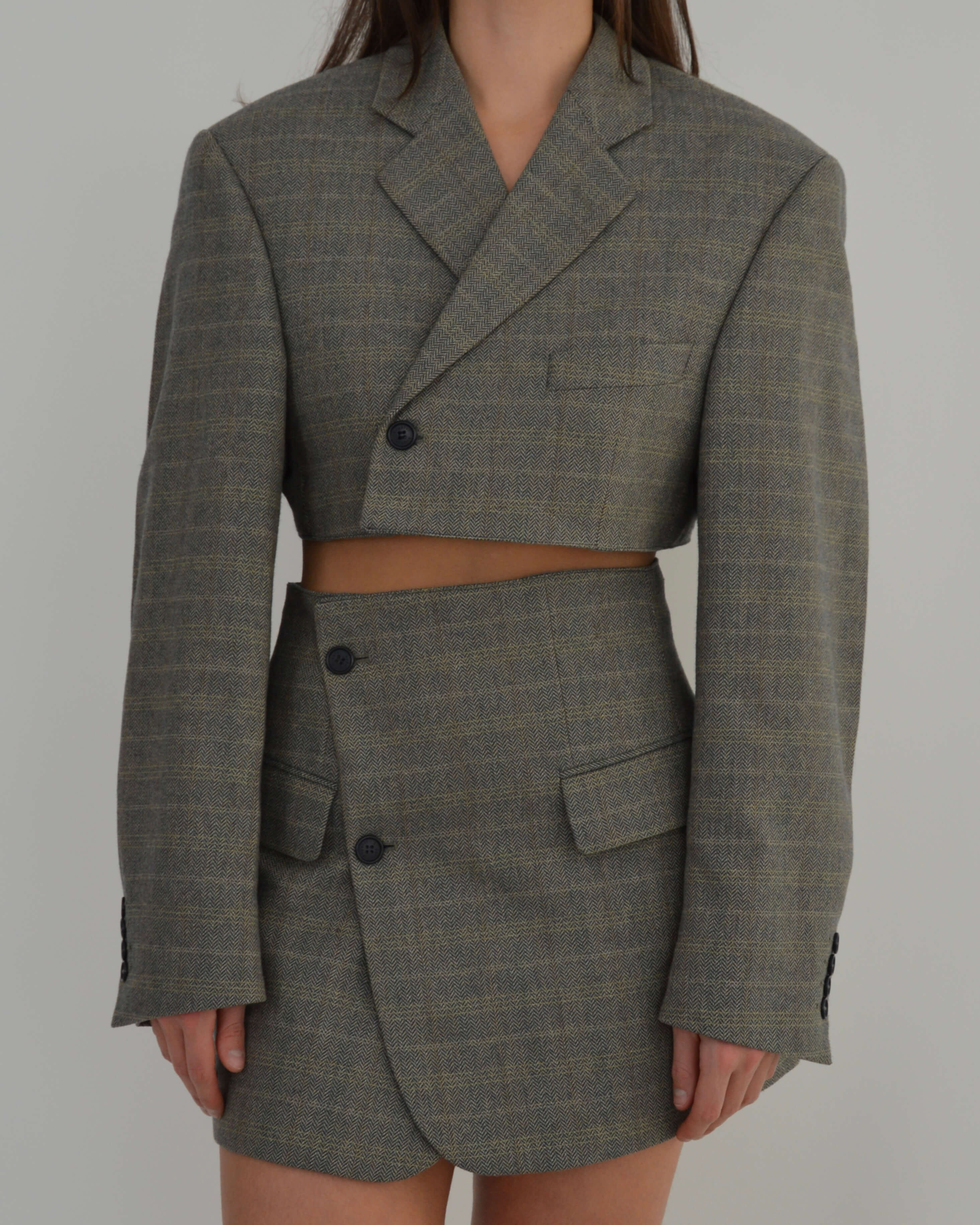 Blaset - Líneas de cuadros amarillo verdosos (talla S/M)