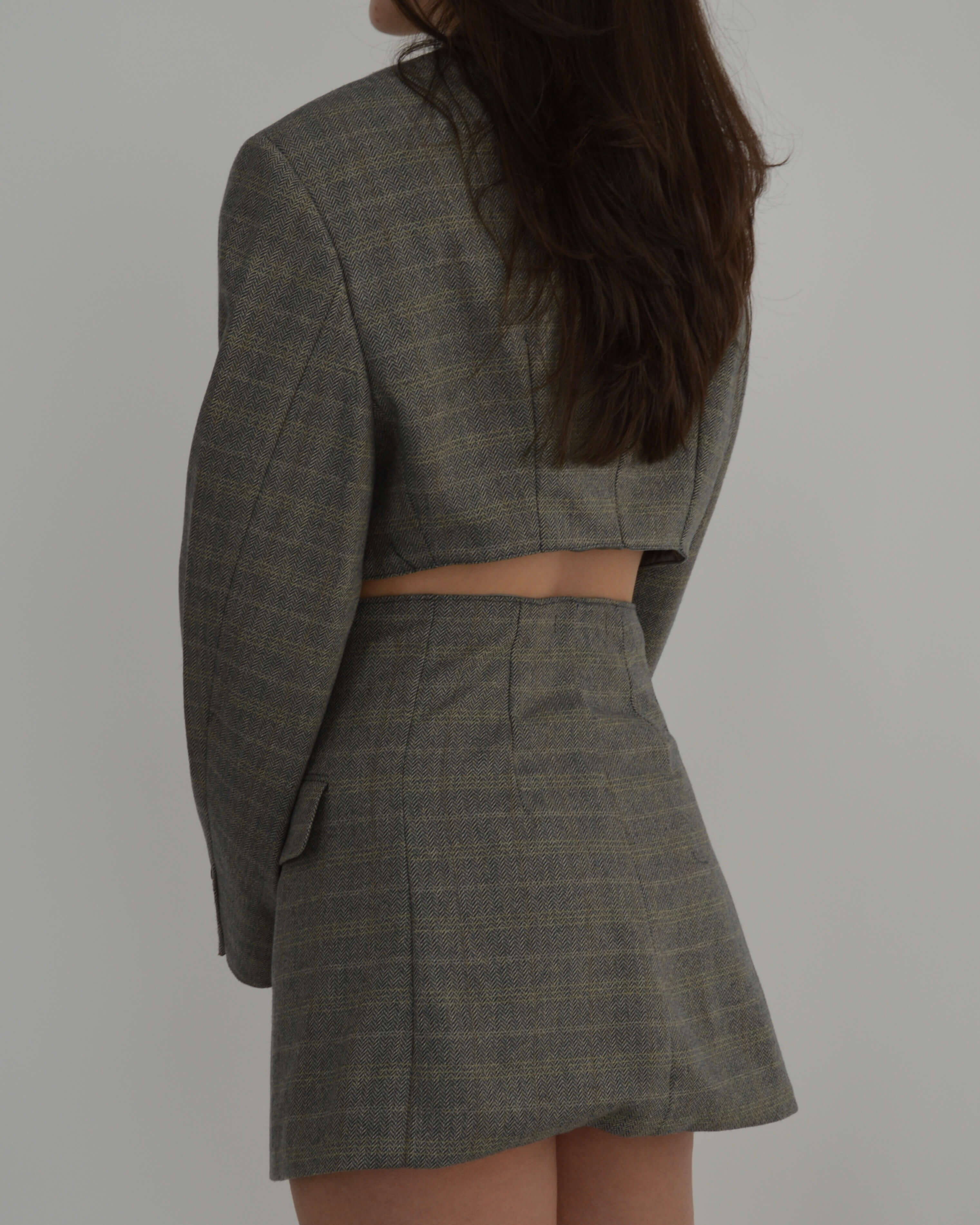 Blaset - Líneas de cuadros amarillo verdosos (talla S/M)