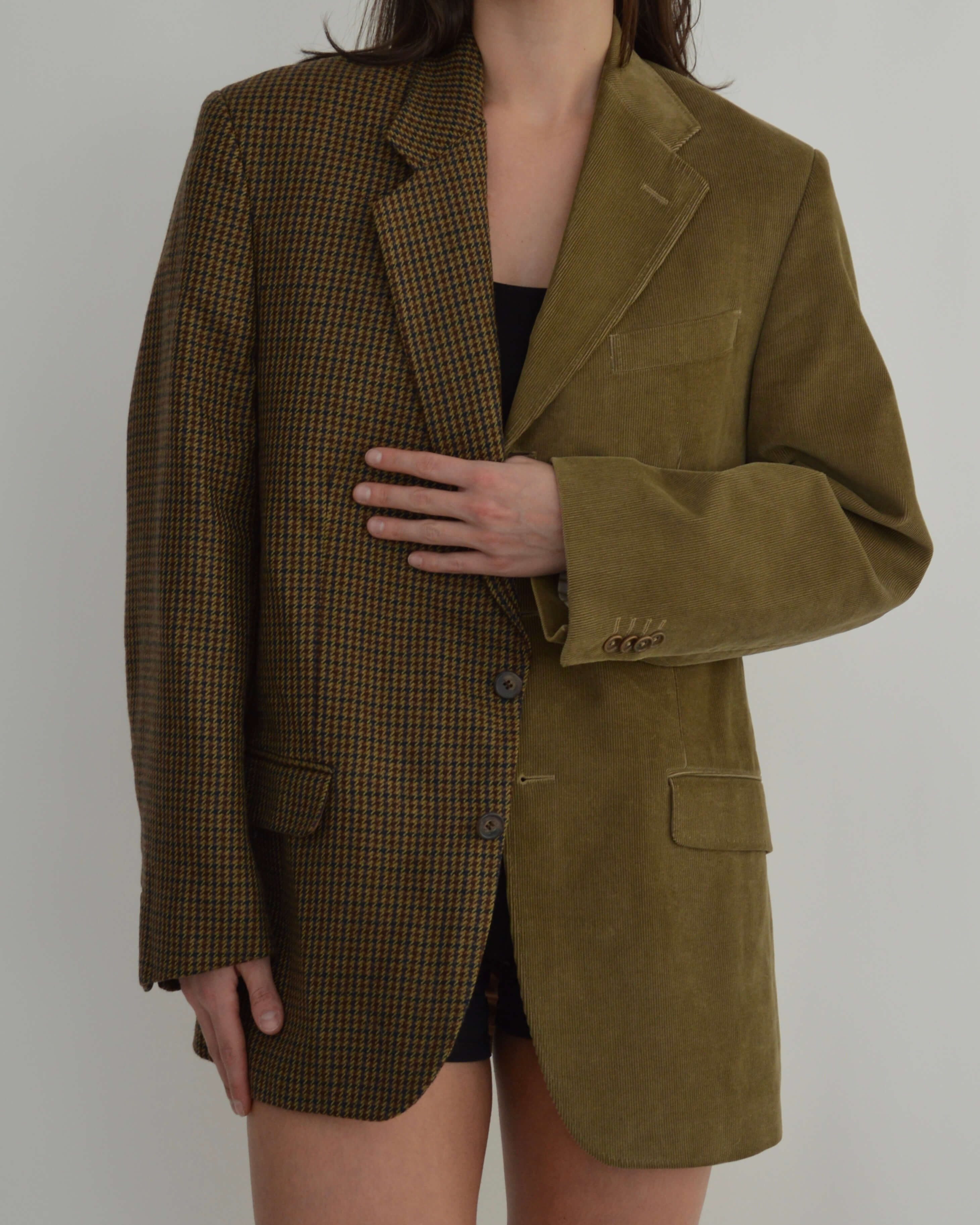 DUO Blazer - Plaided & Brown (M/XL)