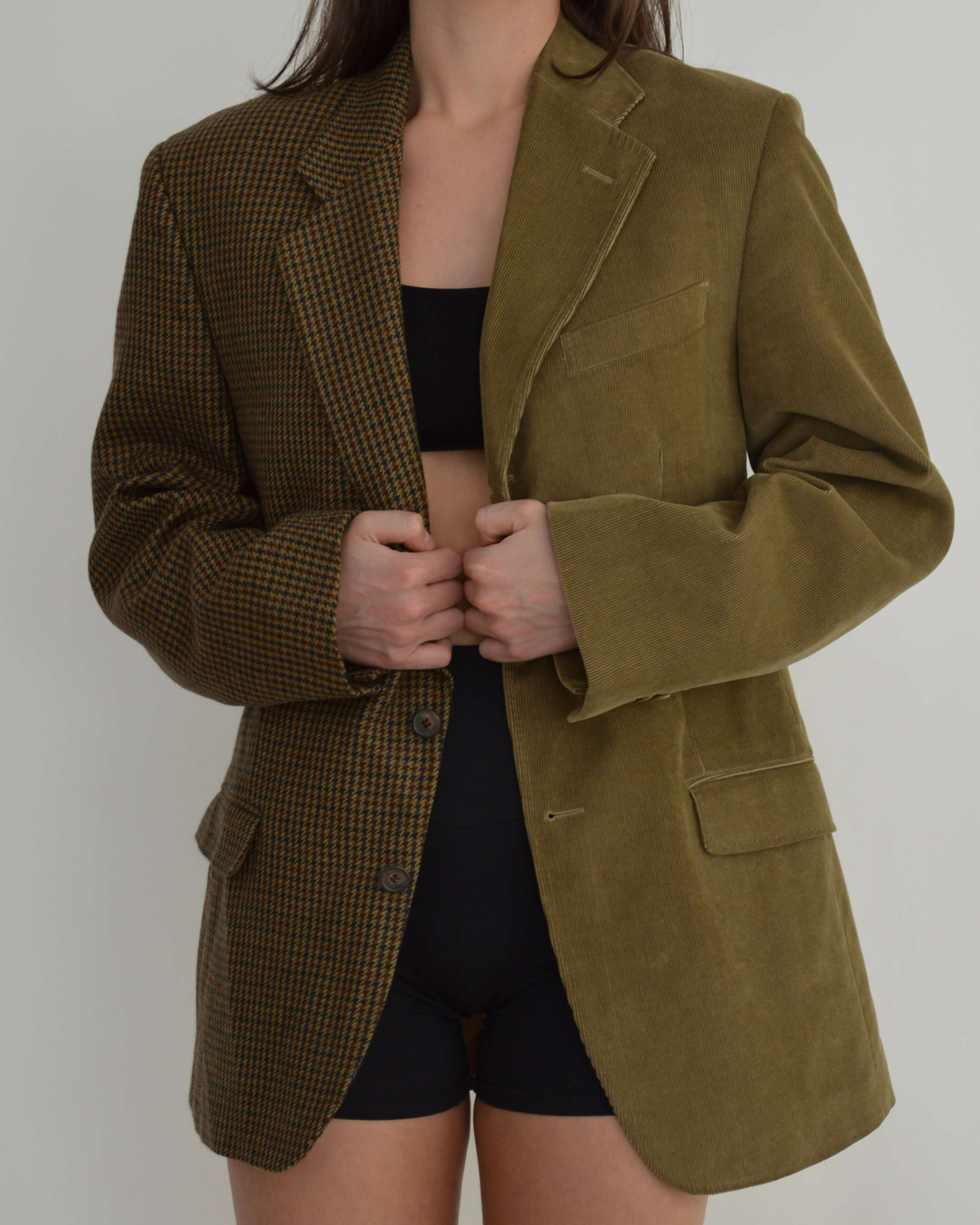 DUO Blazer - Plaided & Brown (M/XL)