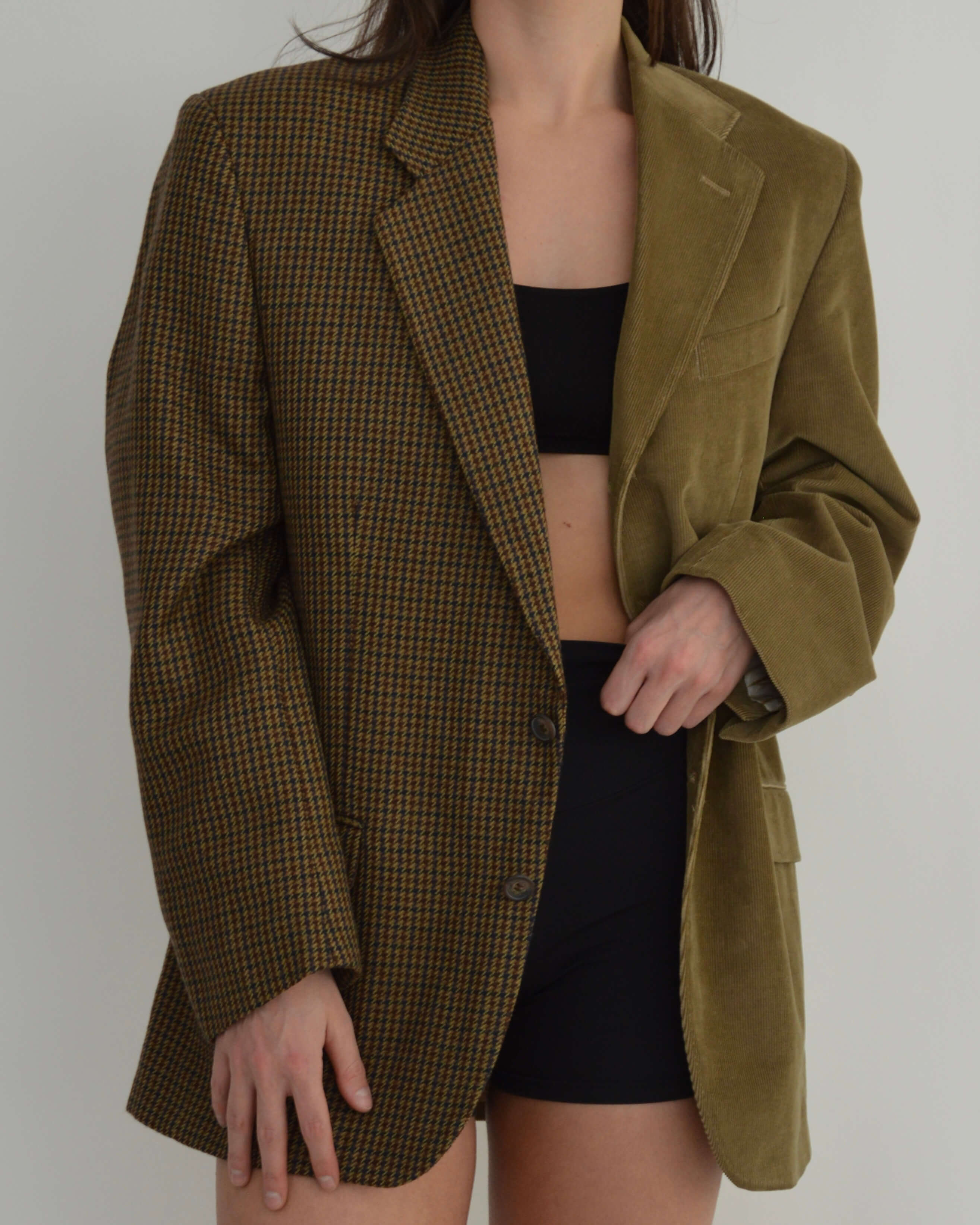 DUO Blazer - Plaided & Brown (M/XL)