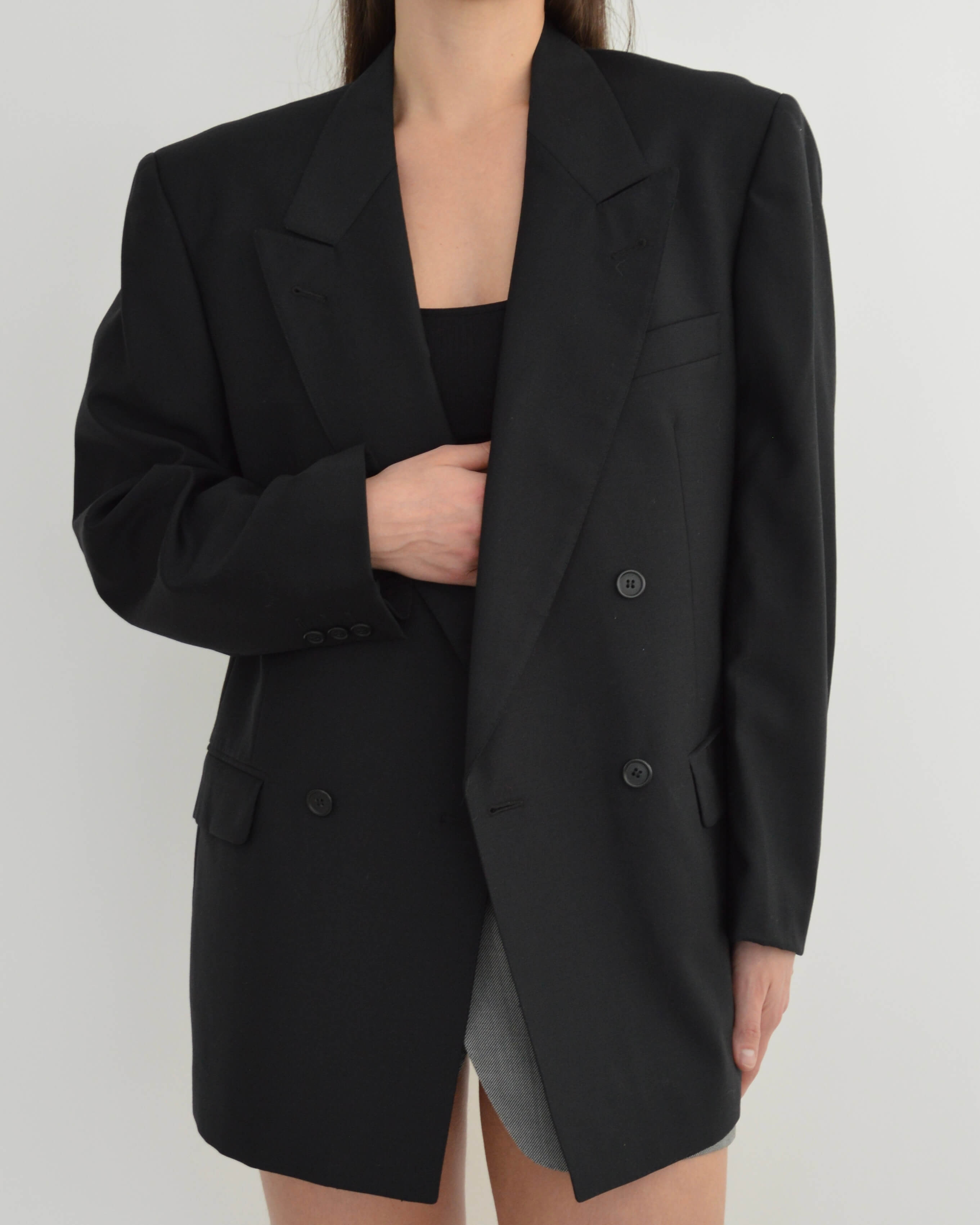 Blazer - Double boutonnage Noir parfait (M/XL)