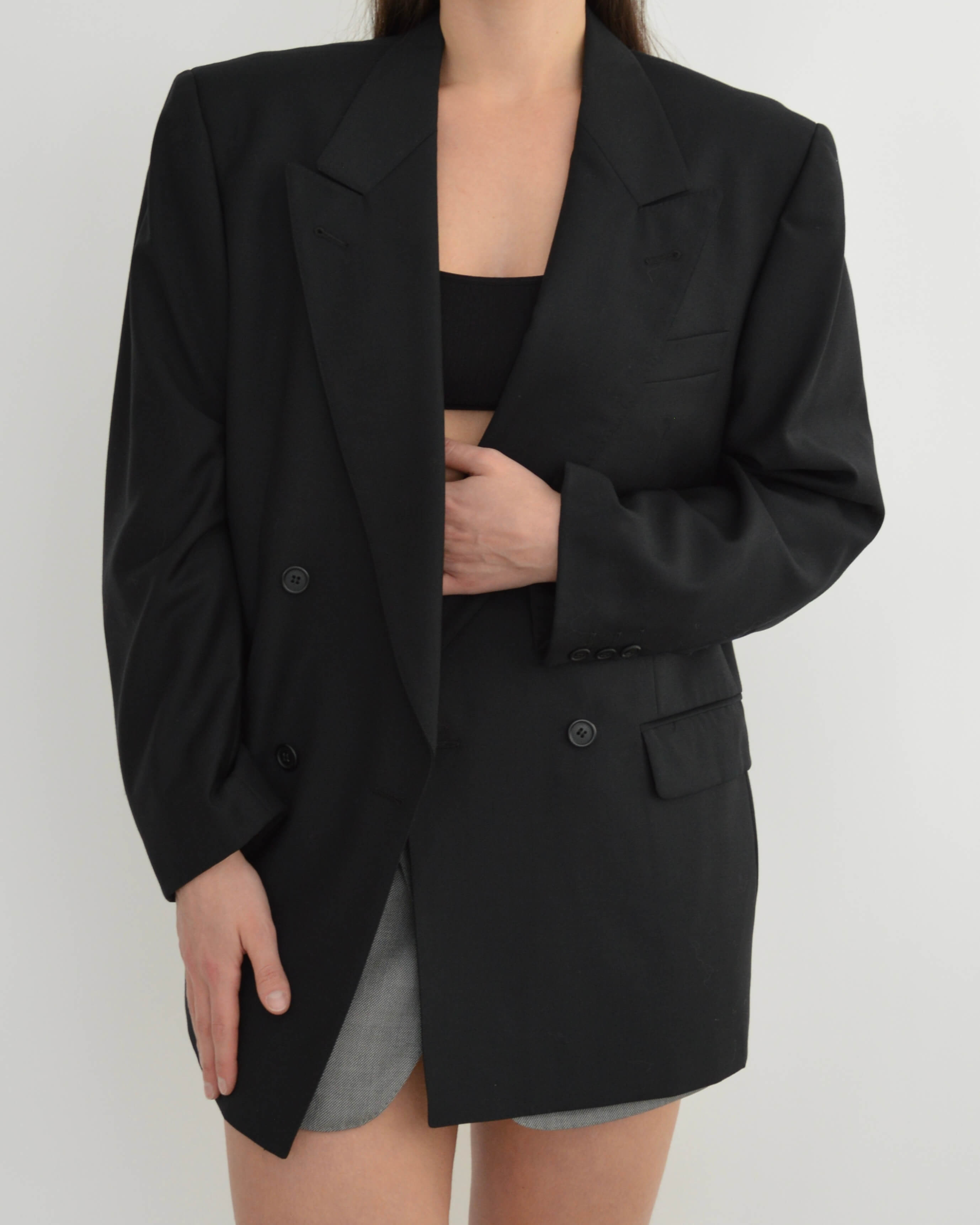 Blazer - Double boutonnage Noir parfait (M/XL)