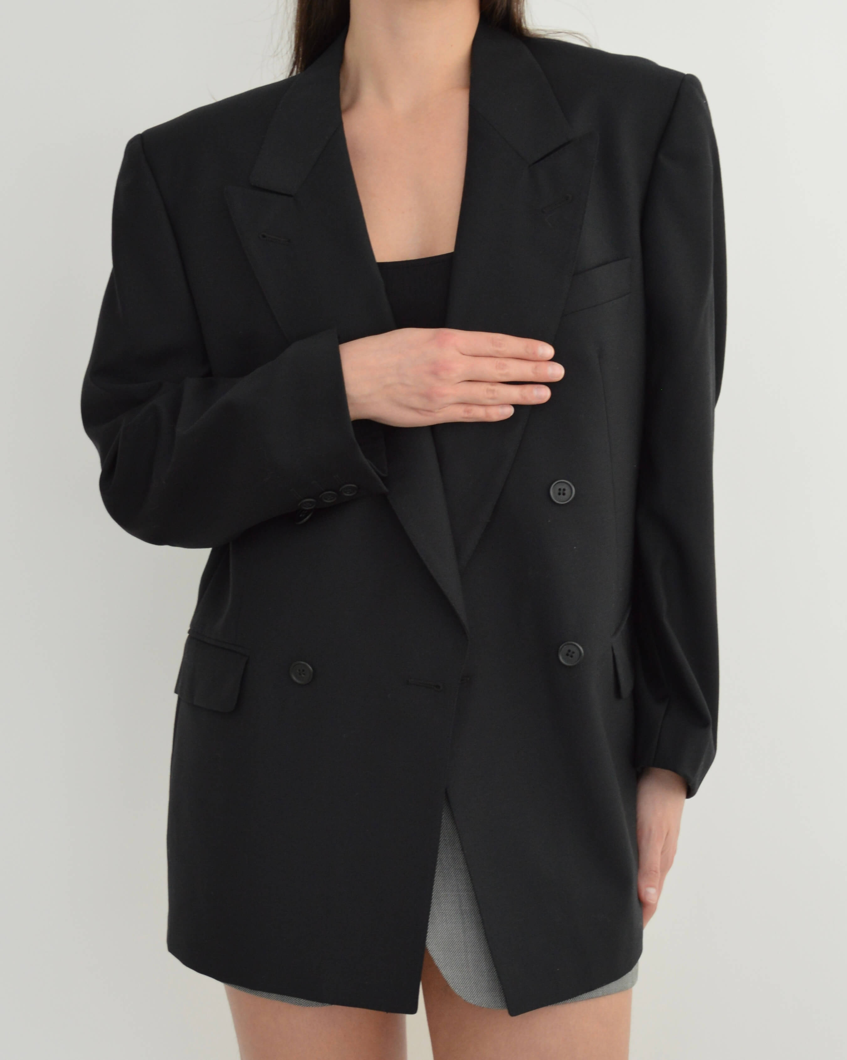 Blazer - Double boutonnage Noir parfait (M/XL)