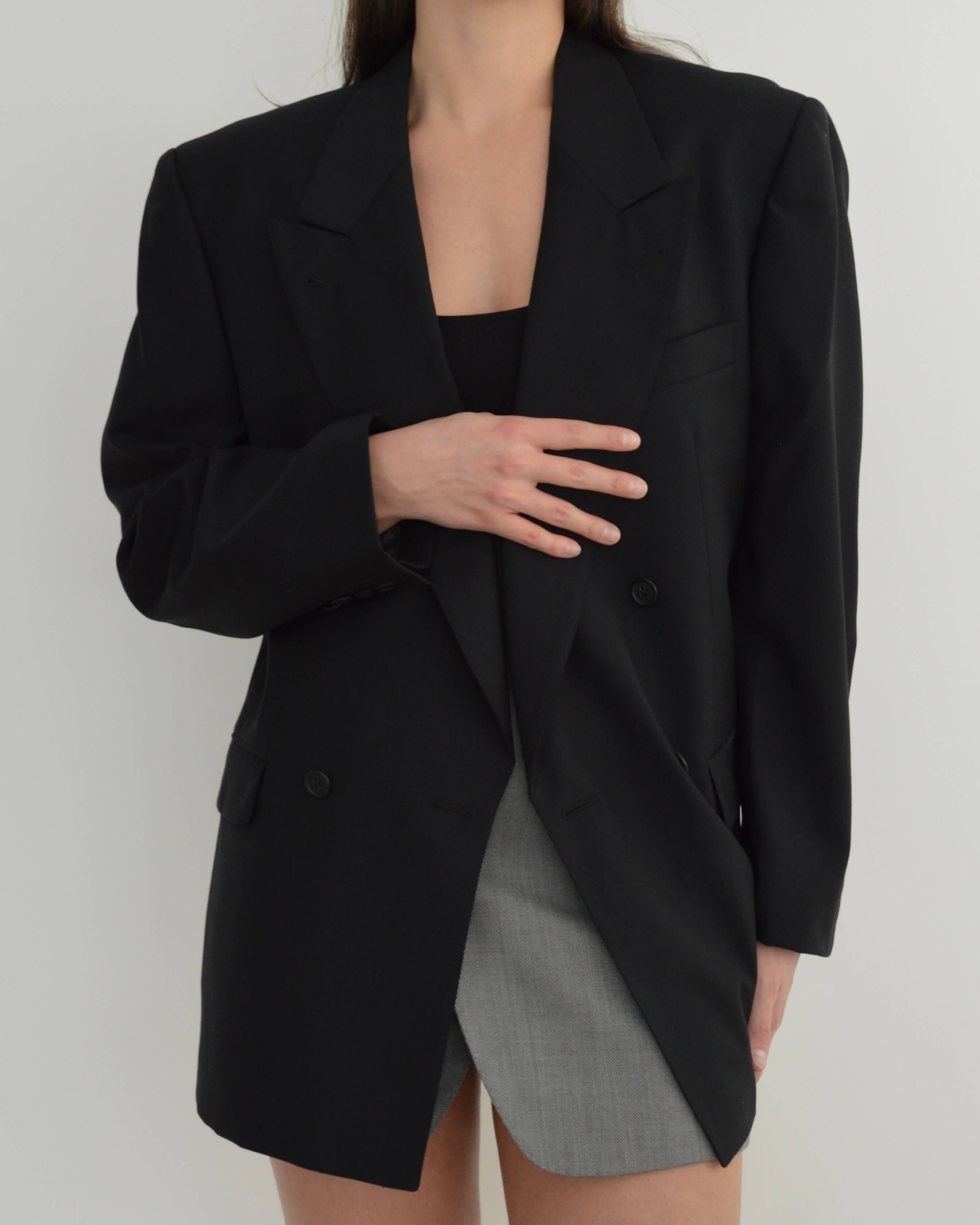 Blazer - Double boutonnage Noir parfait (M/XL)