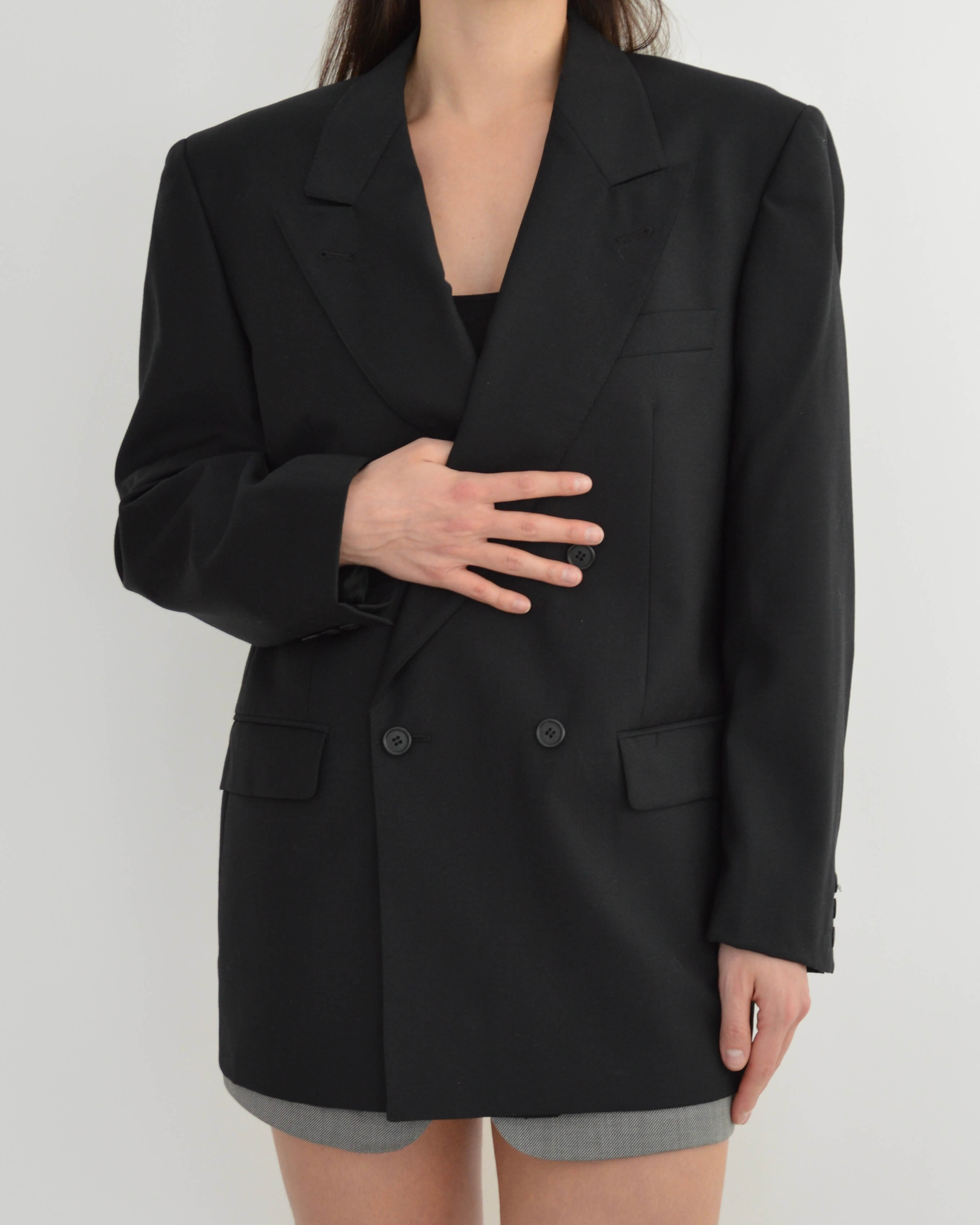 Blazer - Double boutonnage Noir parfait (M/XL)