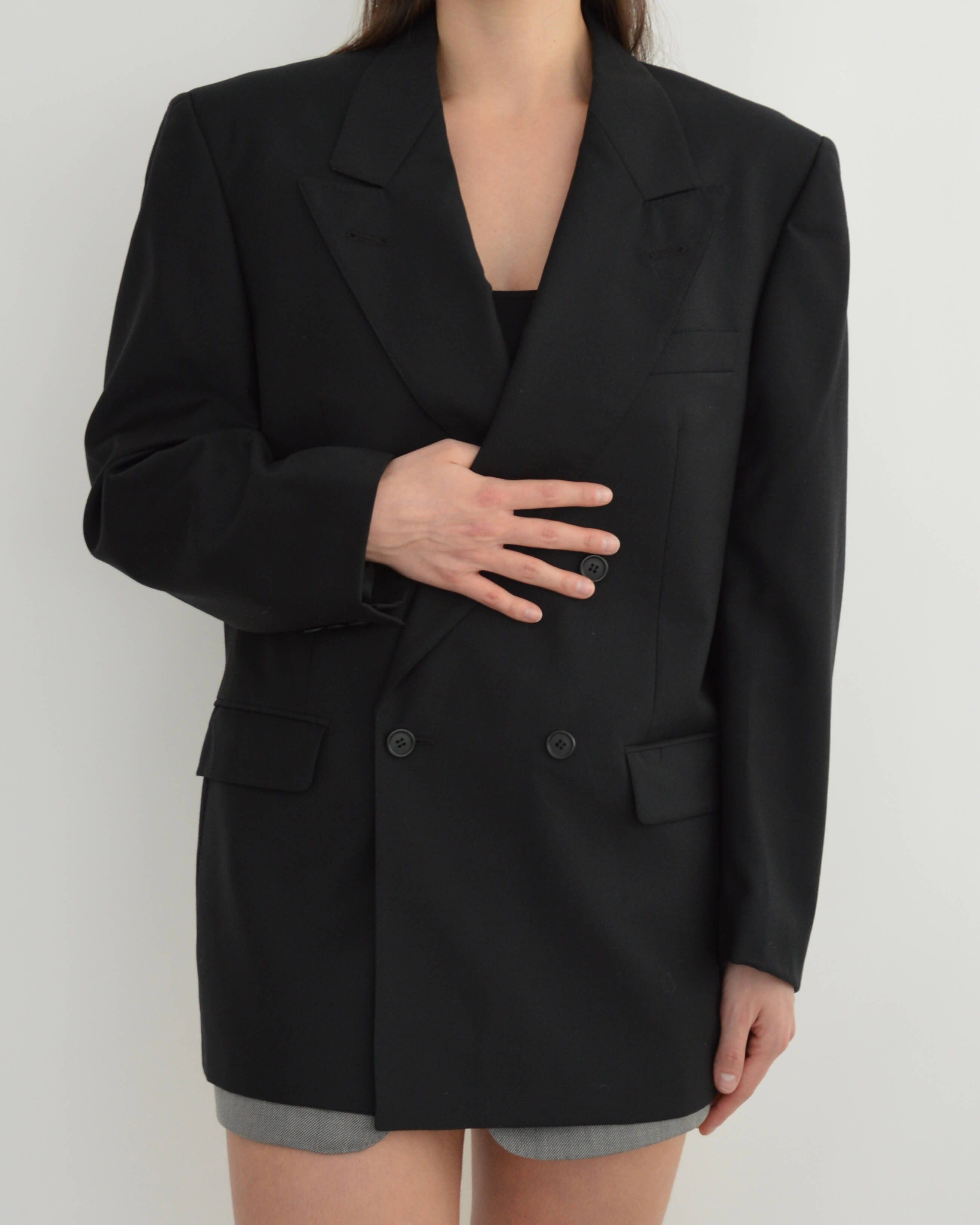 Blazer - Double boutonnage Noir parfait (M/XL)