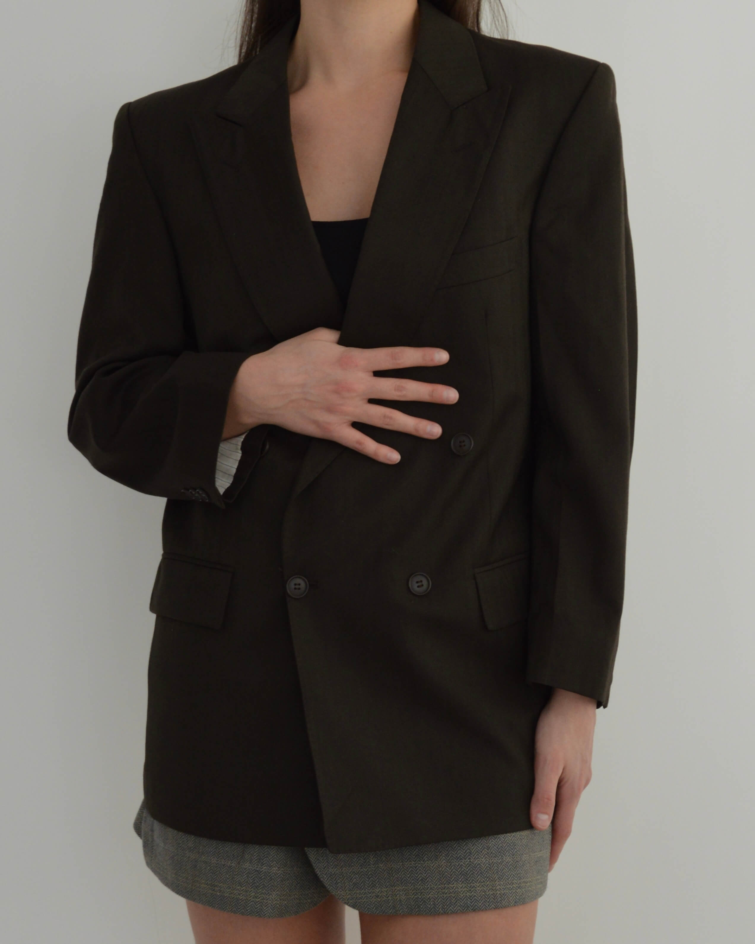 Blazer croisé vert olive (S/L)