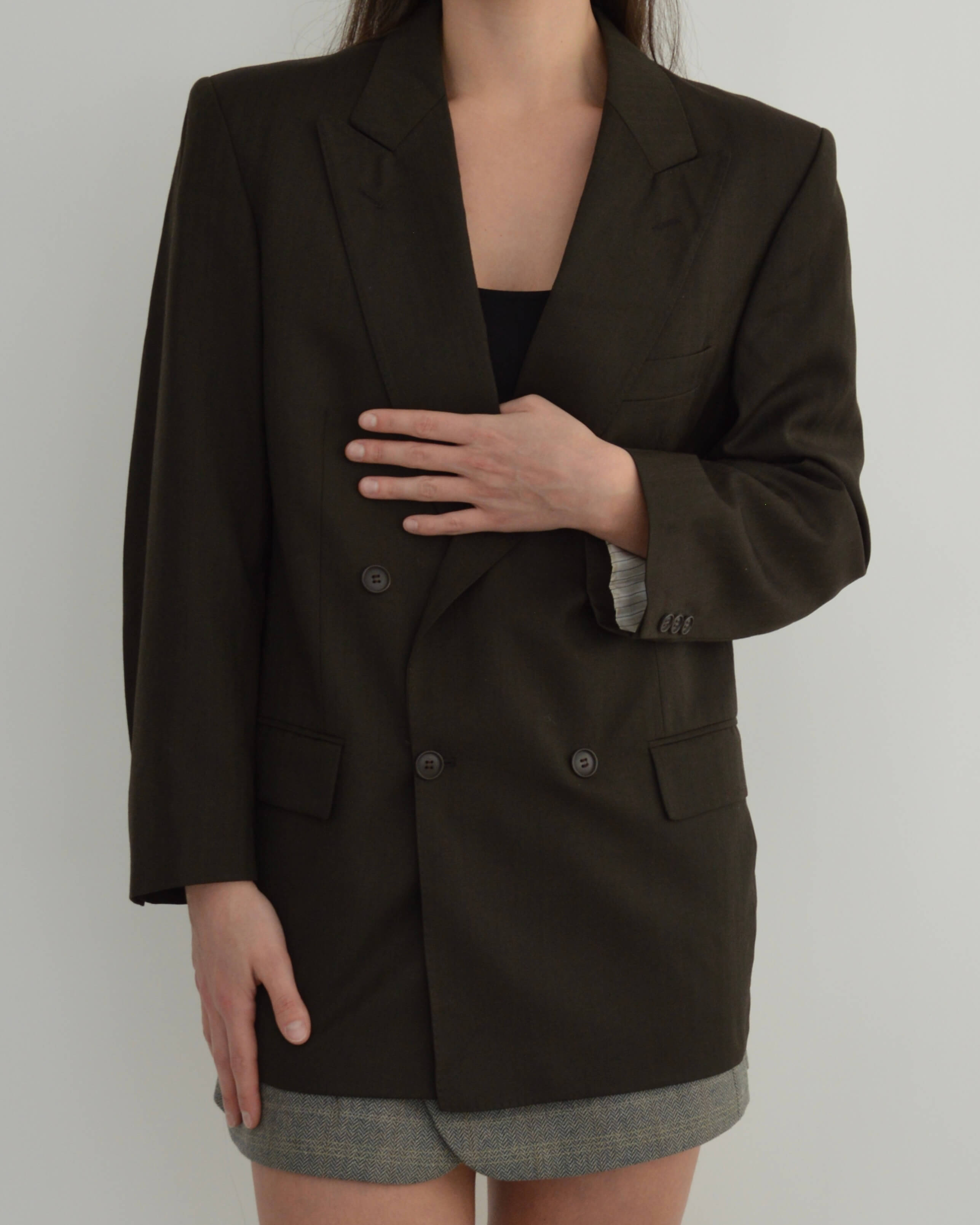 Blazer croisé vert olive (S/L)
