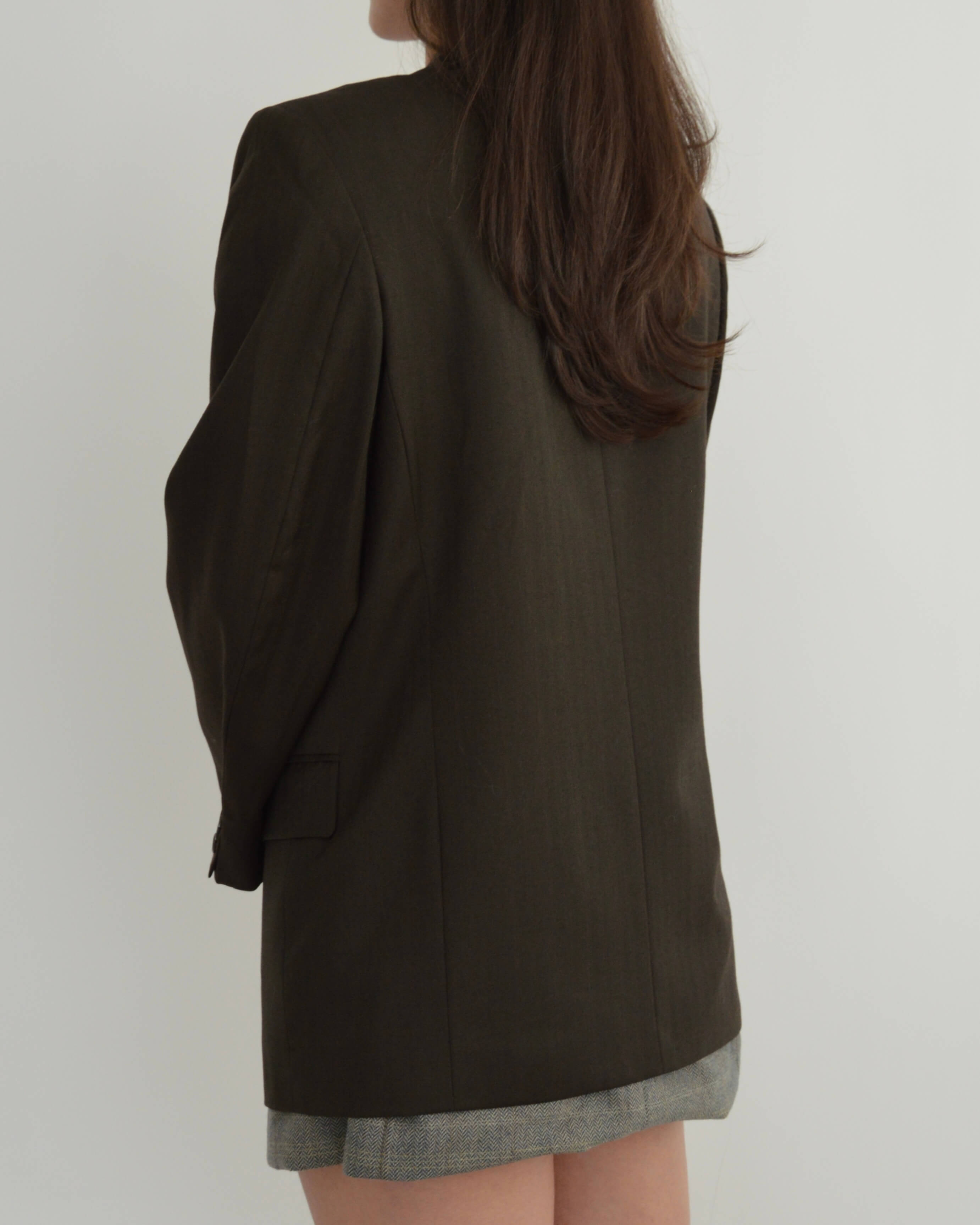 Blazer croisé vert olive (S/L)