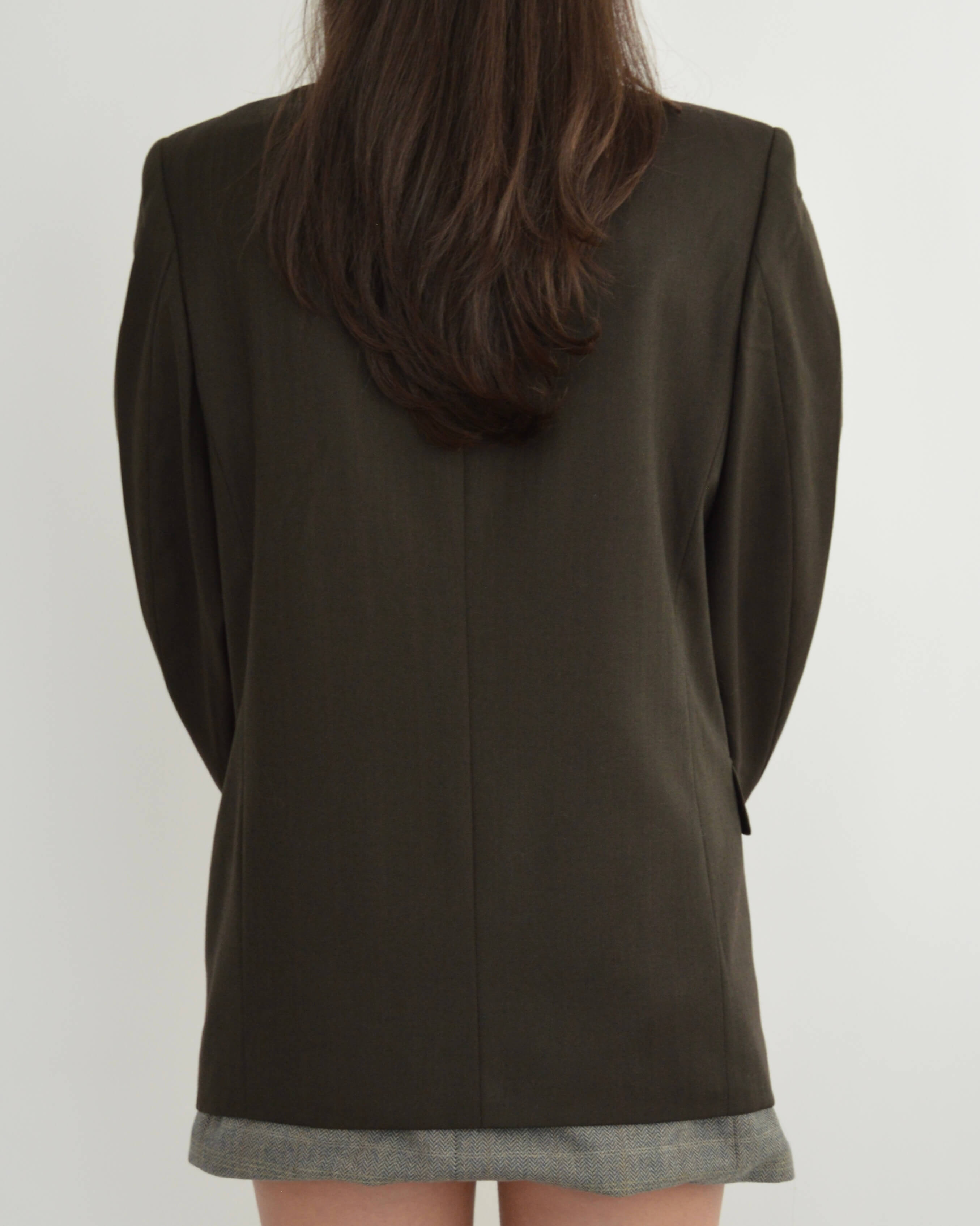 Blazer croisé vert olive (S/L)