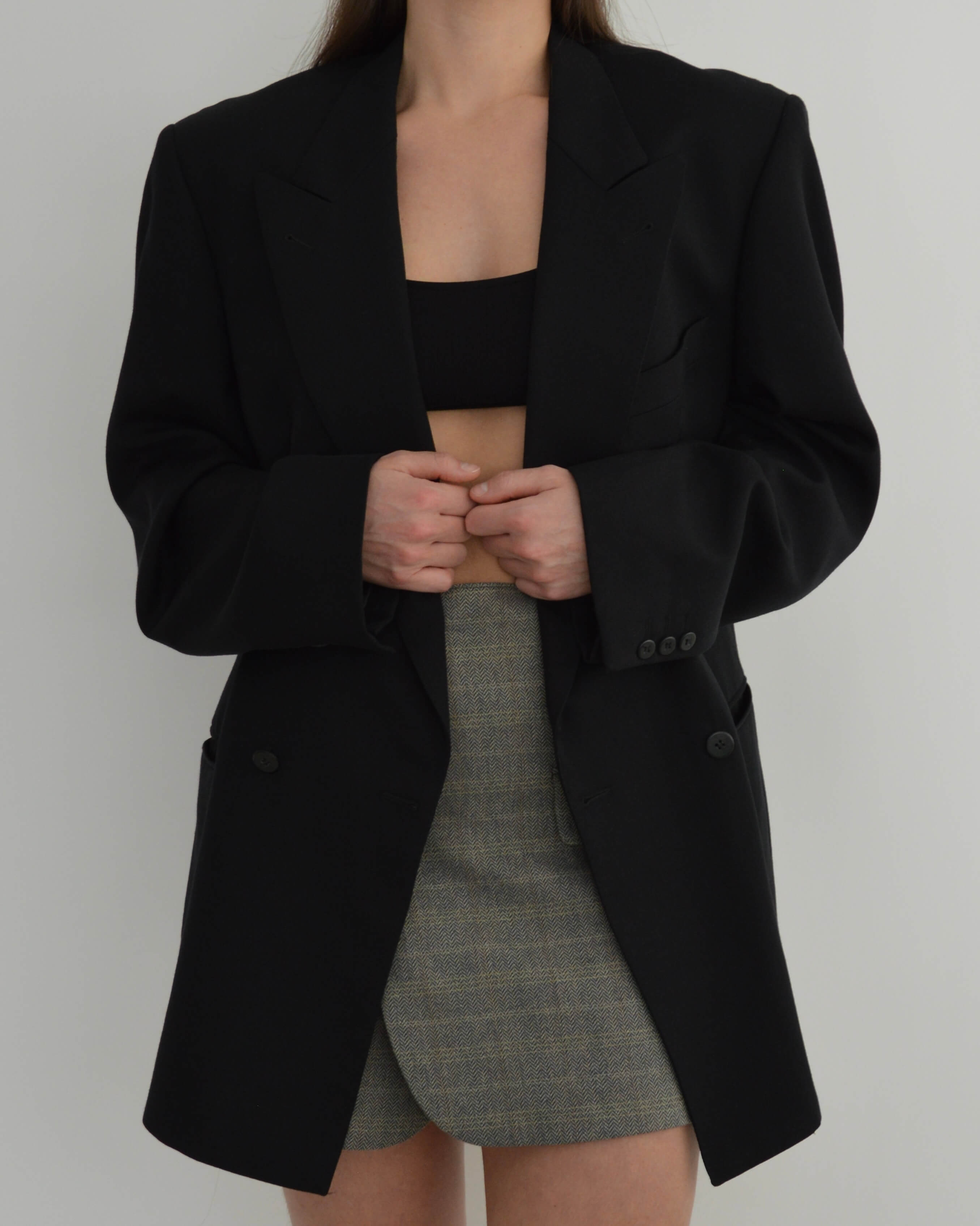 Blazer cruzado negro (M/XL)
