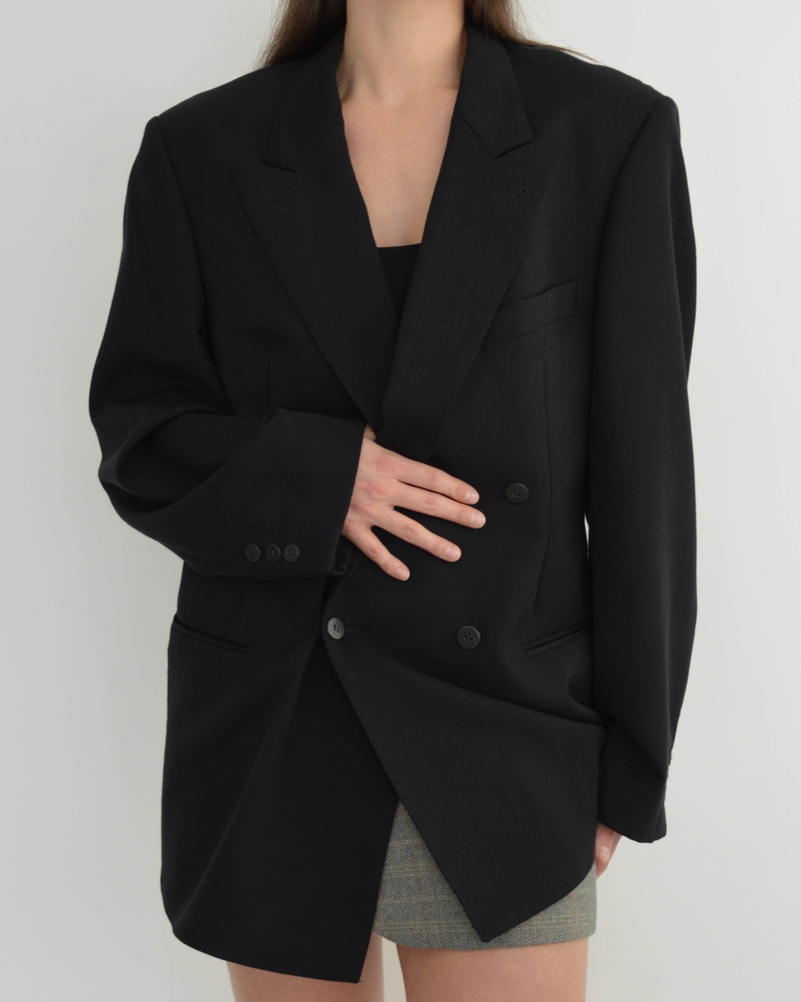 Blazer cruzado negro (M/XL)