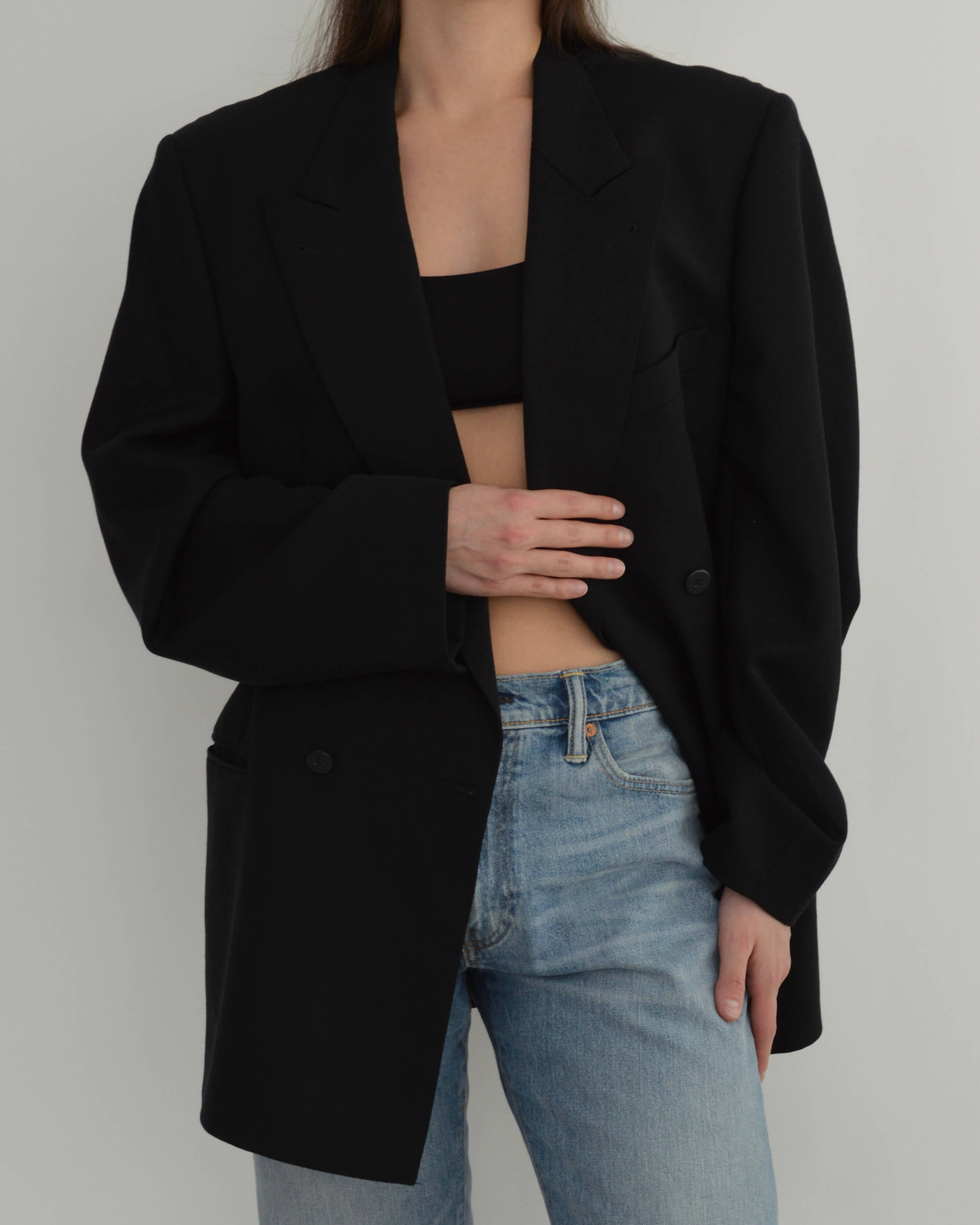 Blazer cruzado negro (M/XL)