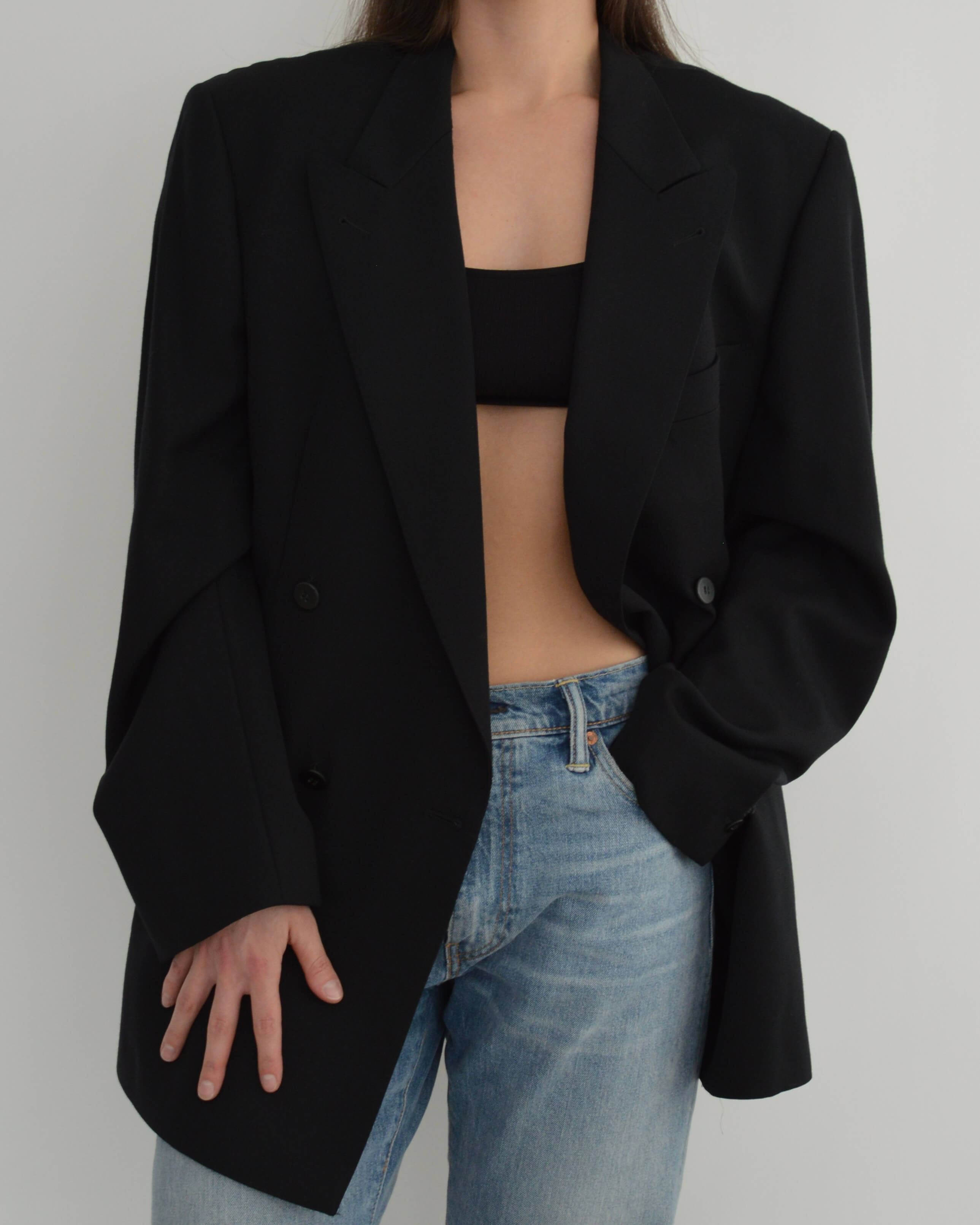Blazer cruzado negro (M/XL)