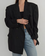 Blazer - Double Breasted Gray Purple Lines (L/2XL)