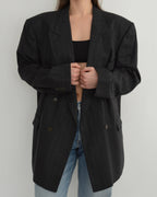 Blazer - Double Breasted Gray Purple Lines (L/2XL)