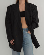 Blazer - Double Breasted Gray Purple Lines (L/2XL)