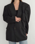 Blazer - Double Breasted Gray Purple Lines (L/2XL)