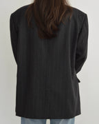 Blazer - Double Breasted Gray Purple Lines (L/2XL)