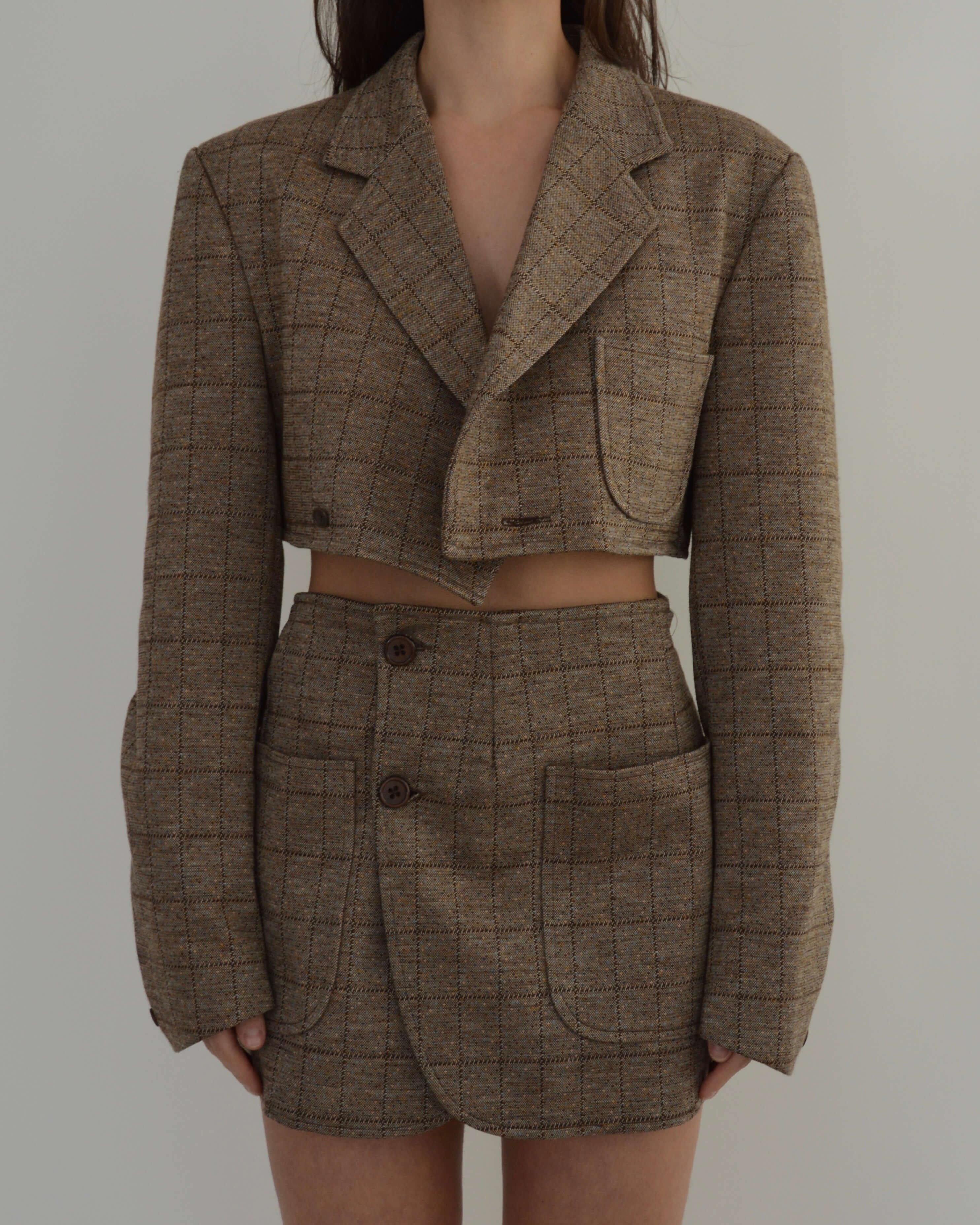 Blaset - Checked Pockets Brown (XS/S)