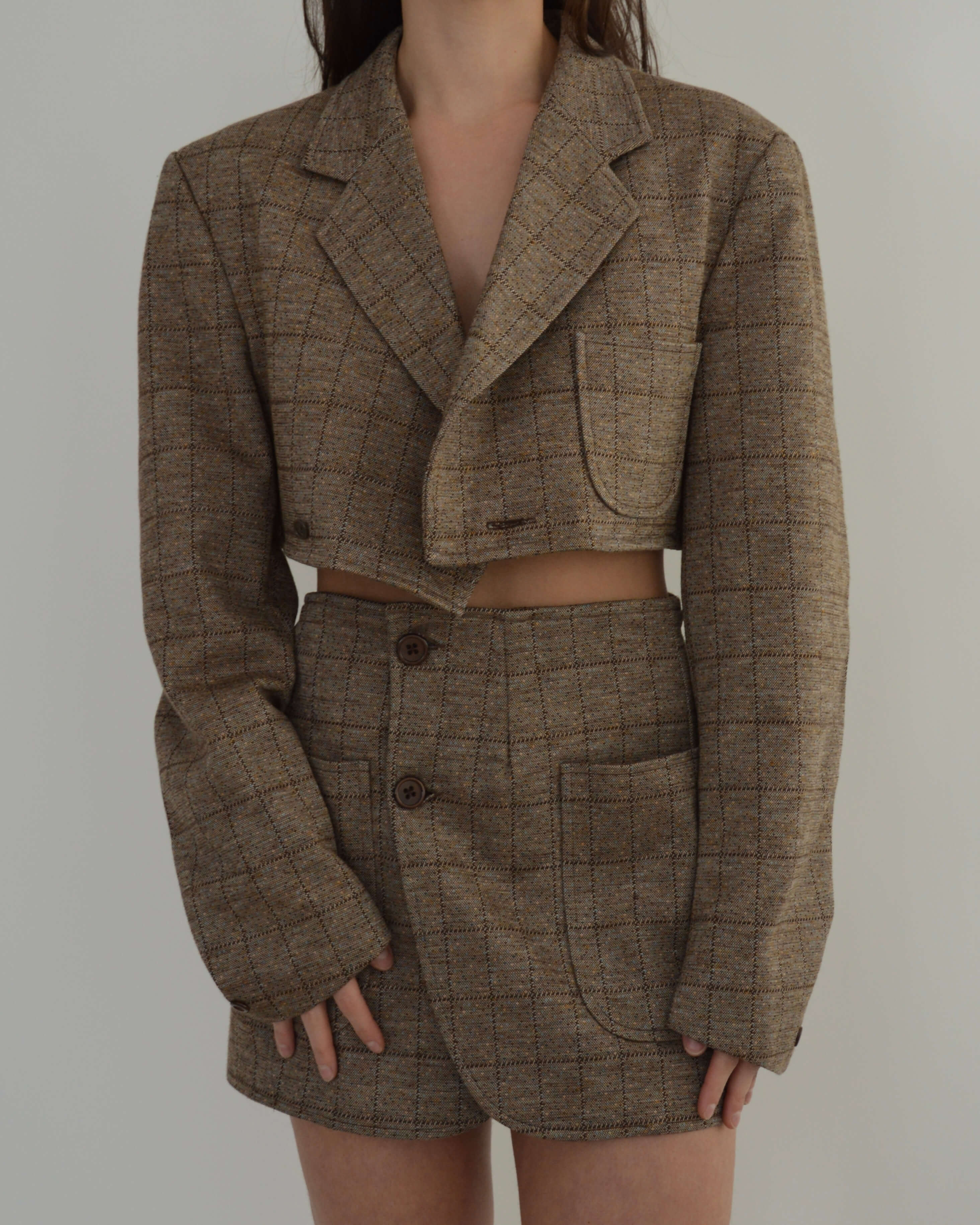 Blaset - Checked Pockets Brown (XS/S)