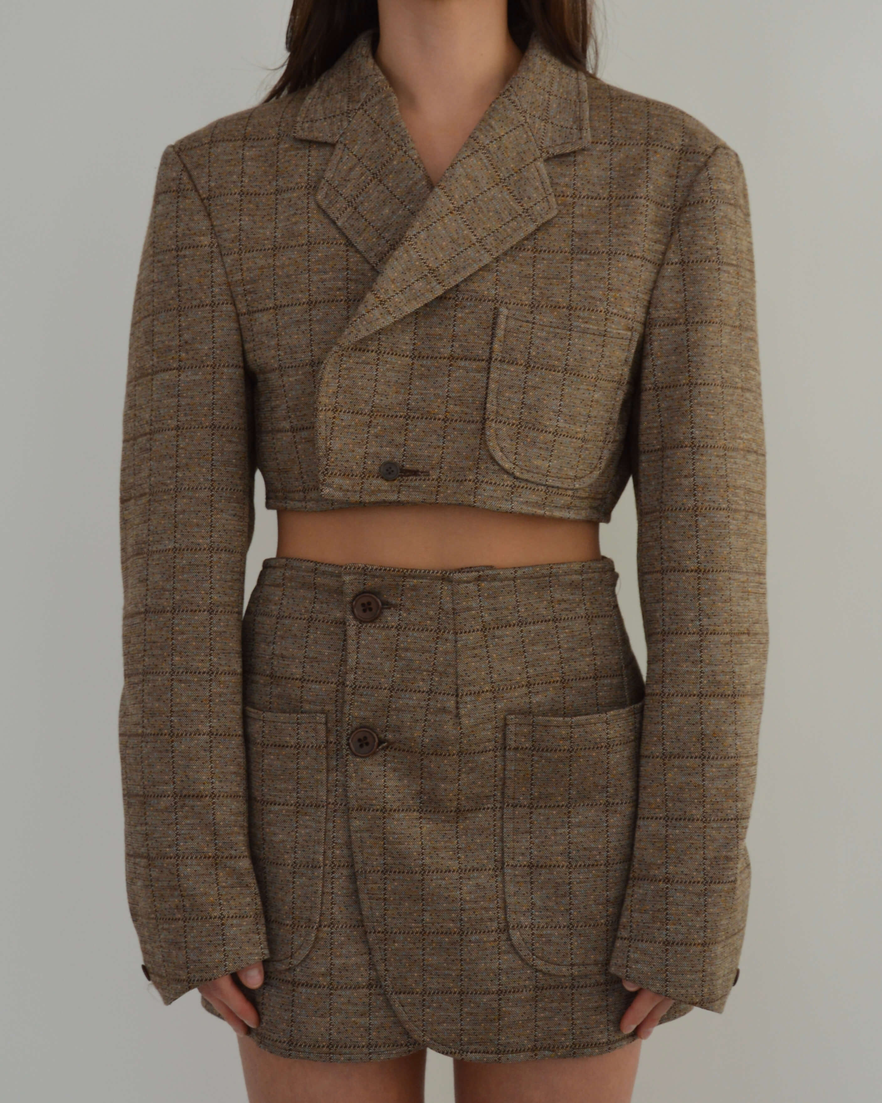 Blaset - Checked Pockets Brown (XS/S)