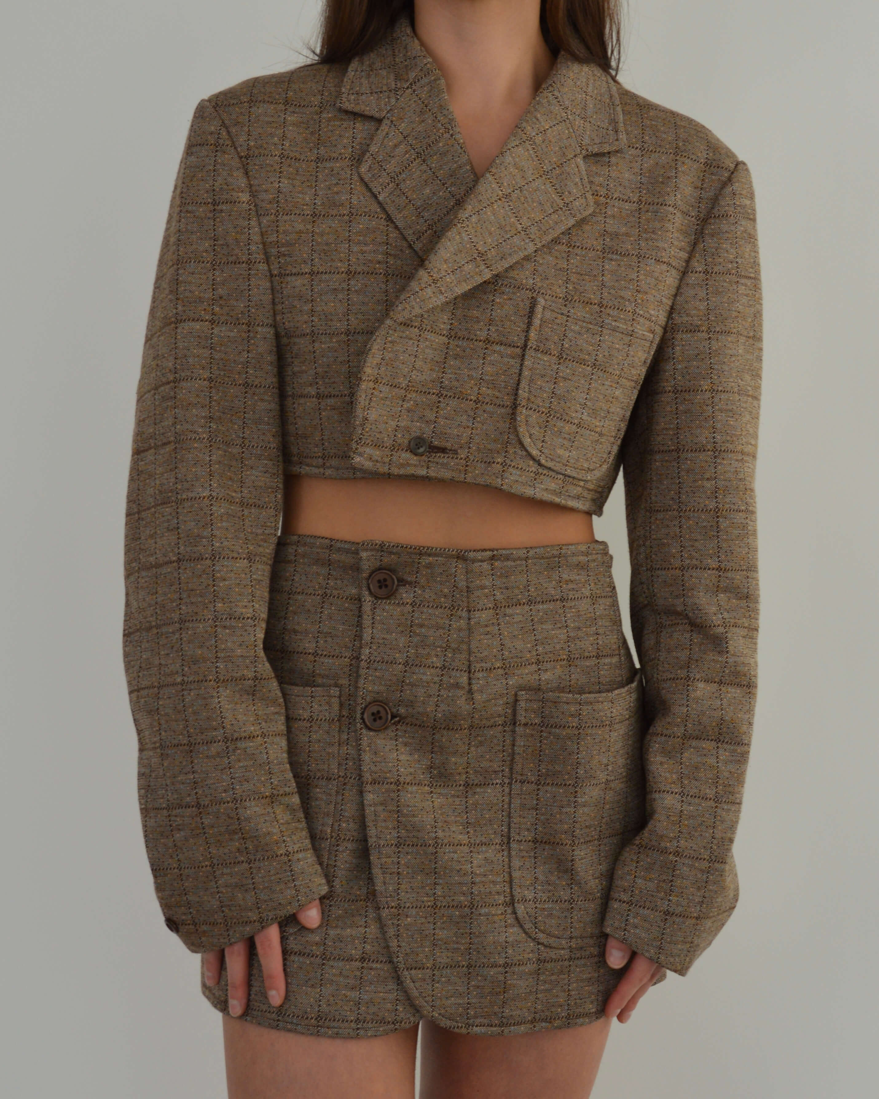 Blaset - Checked Pockets Brown (XS/S)