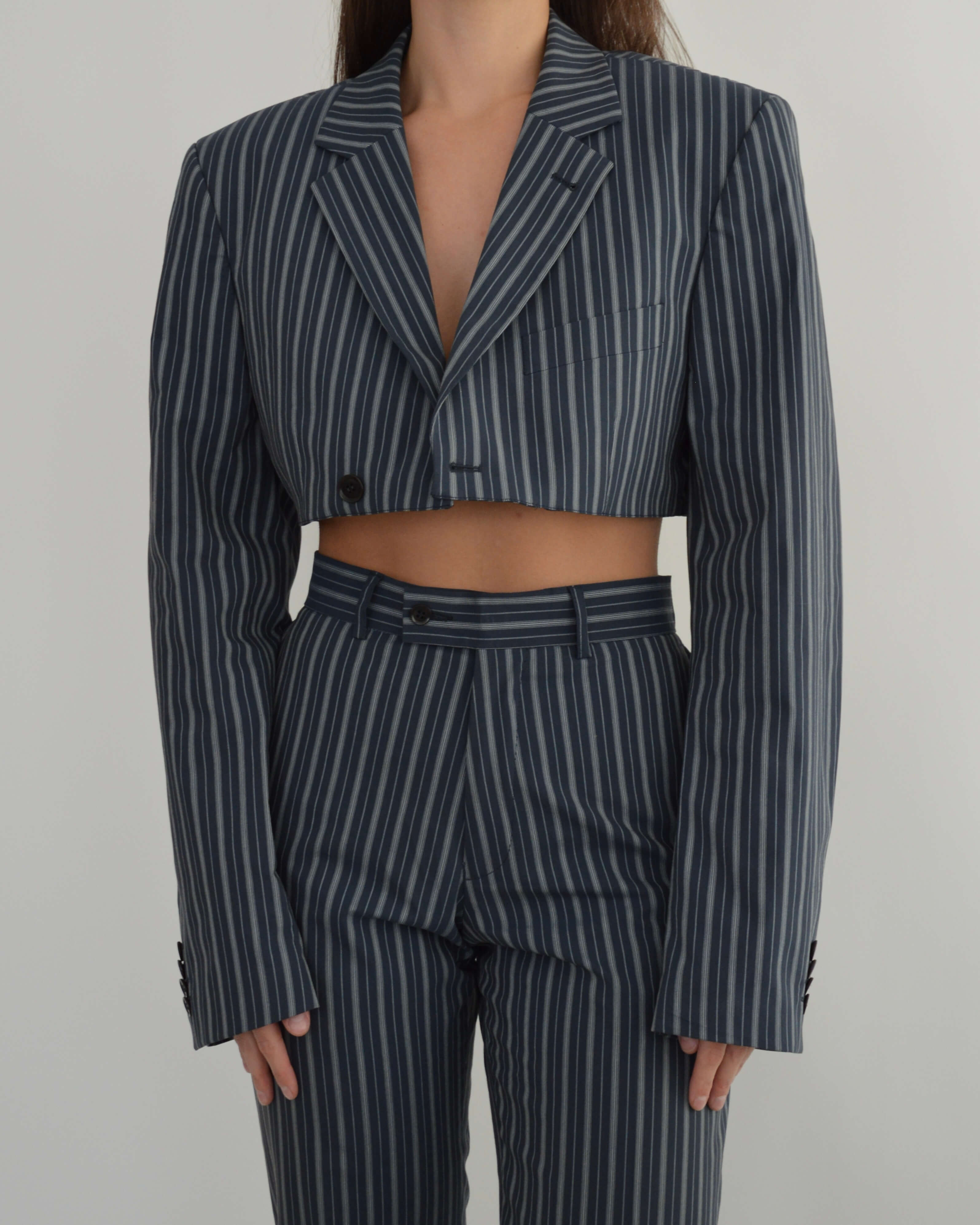 Blaset & Trousers - Striped Blue (S/M)