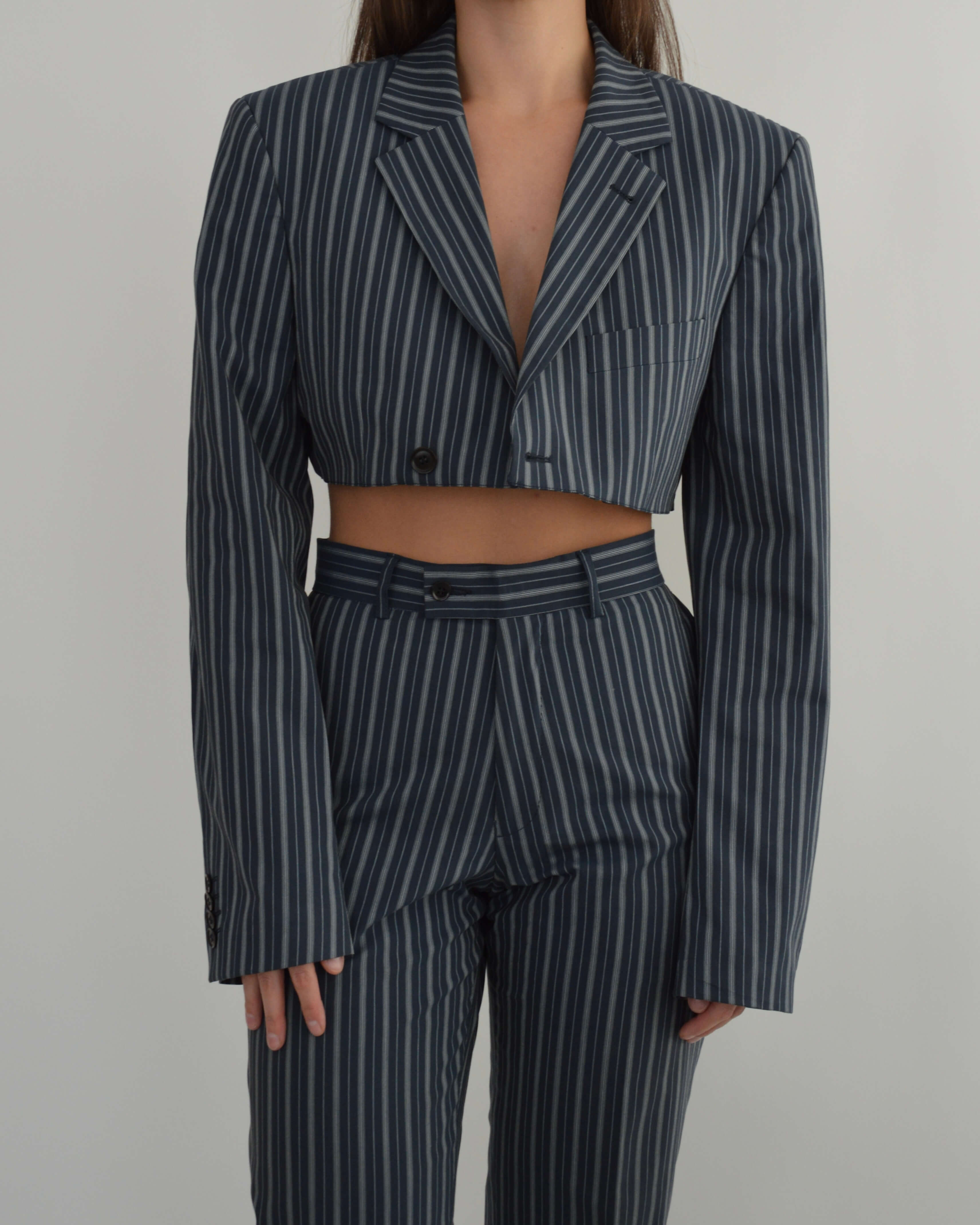 Blaset & Trousers - Striped Blue (S/M)