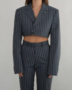 Ensemble veste et pantalon - Rayures bleues (S/M)