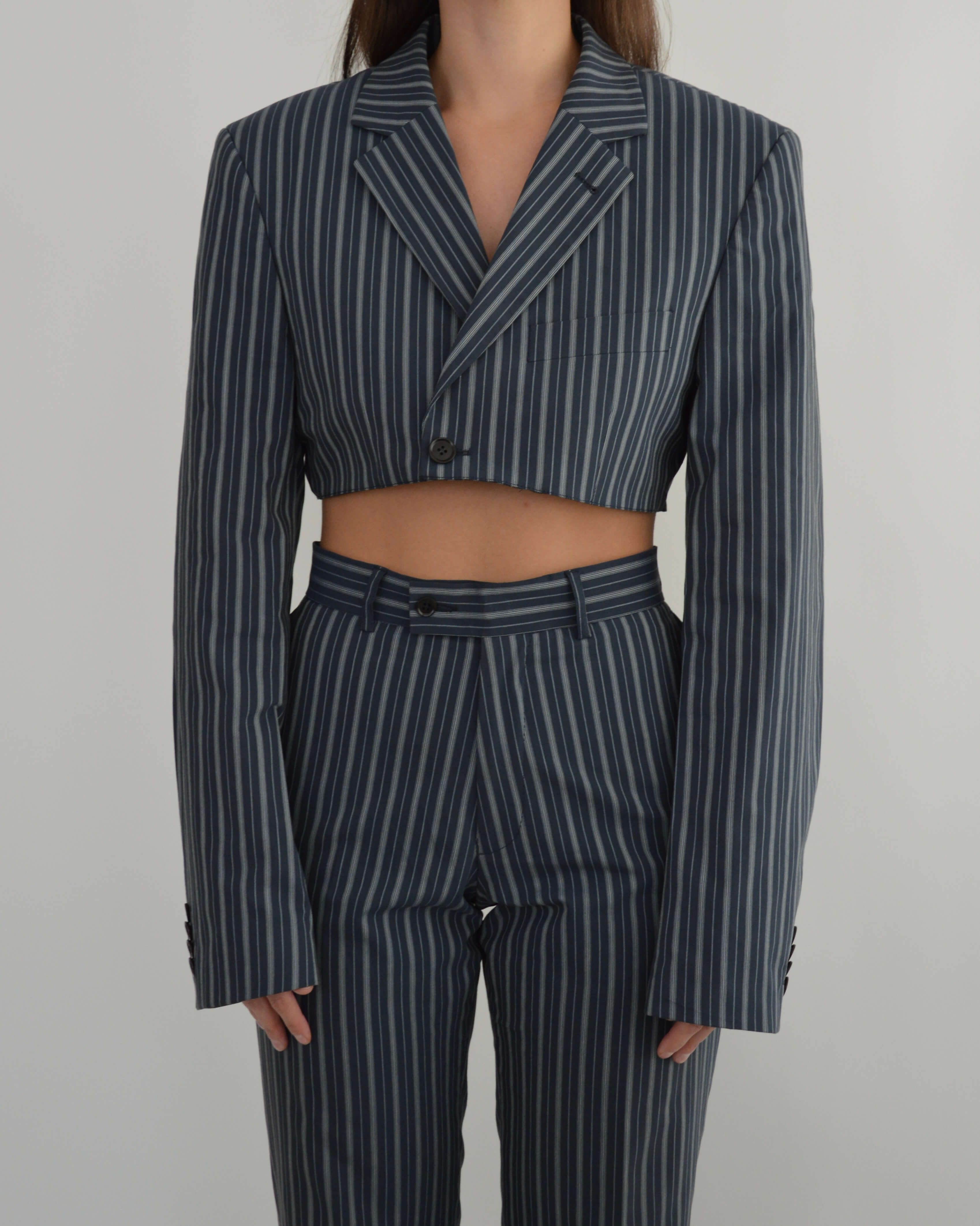 Blaset & Trousers - Striped Blue (S/M)