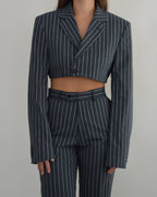 Ensemble veste et pantalon - Rayures bleues (S/M)