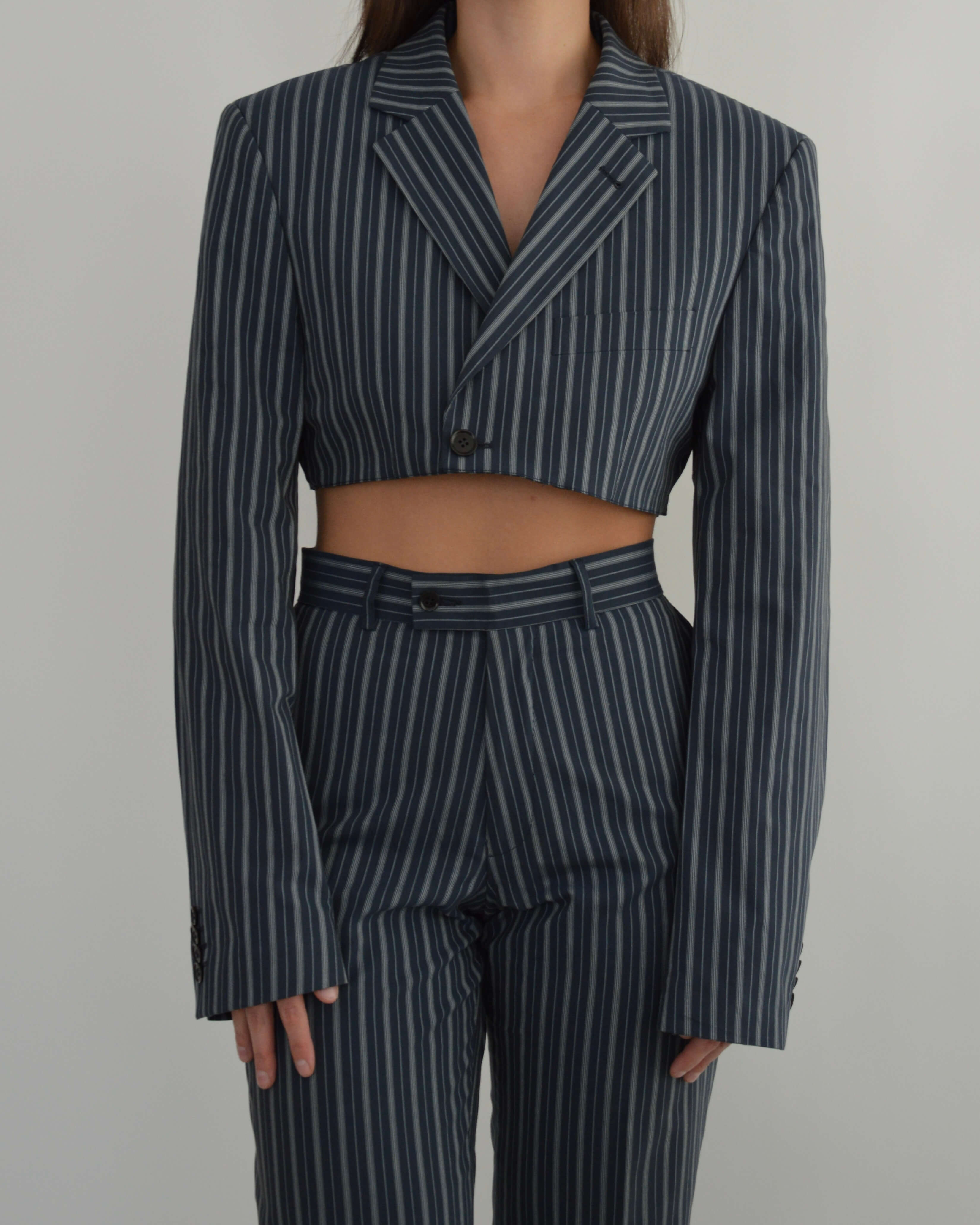 Ensemble veste et pantalon - Rayures bleues (S/M)