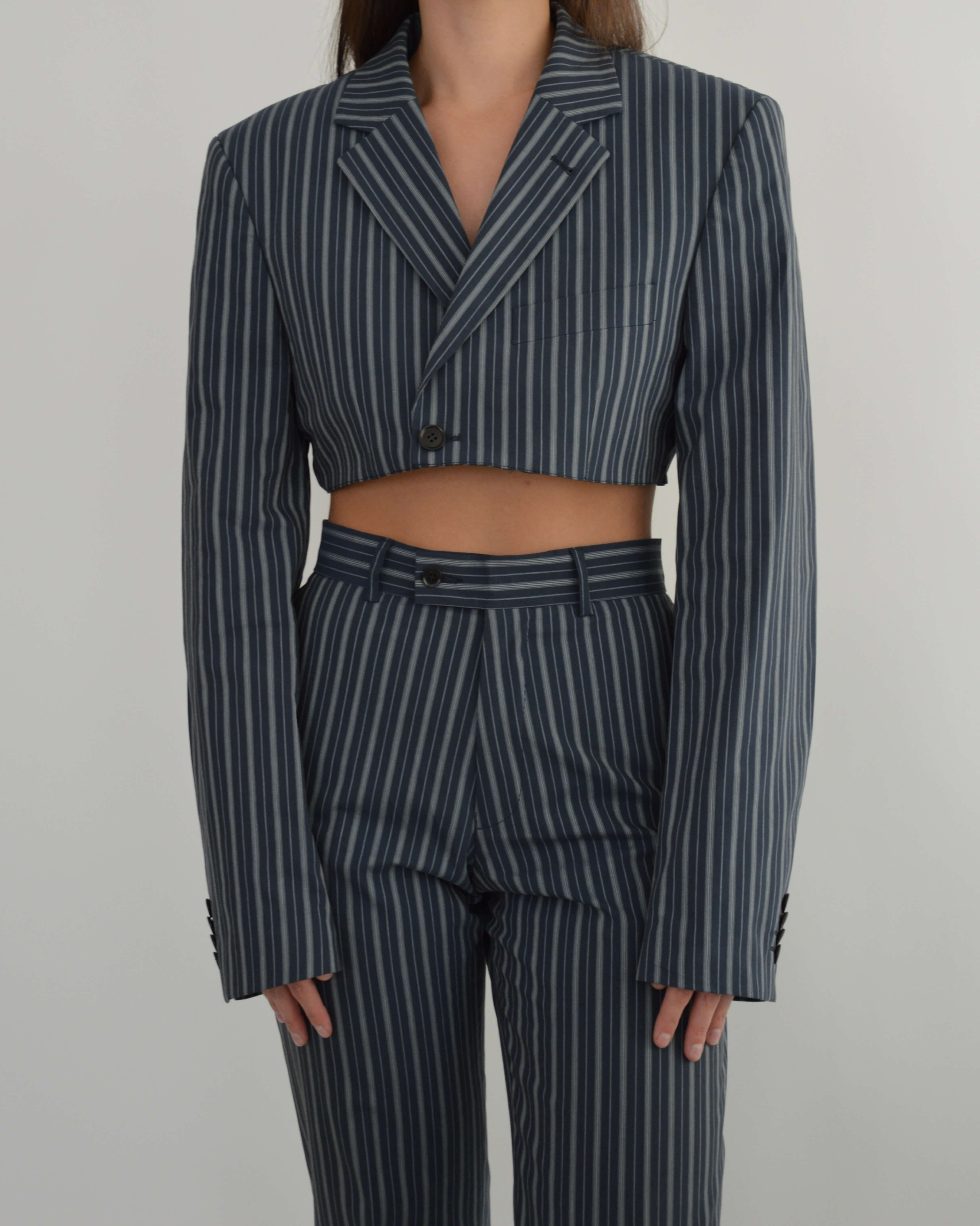 Ensemble veste et pantalon - Rayures bleues (S/M)