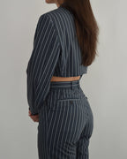 Ensemble veste et pantalon - Rayures bleues (S/M)
