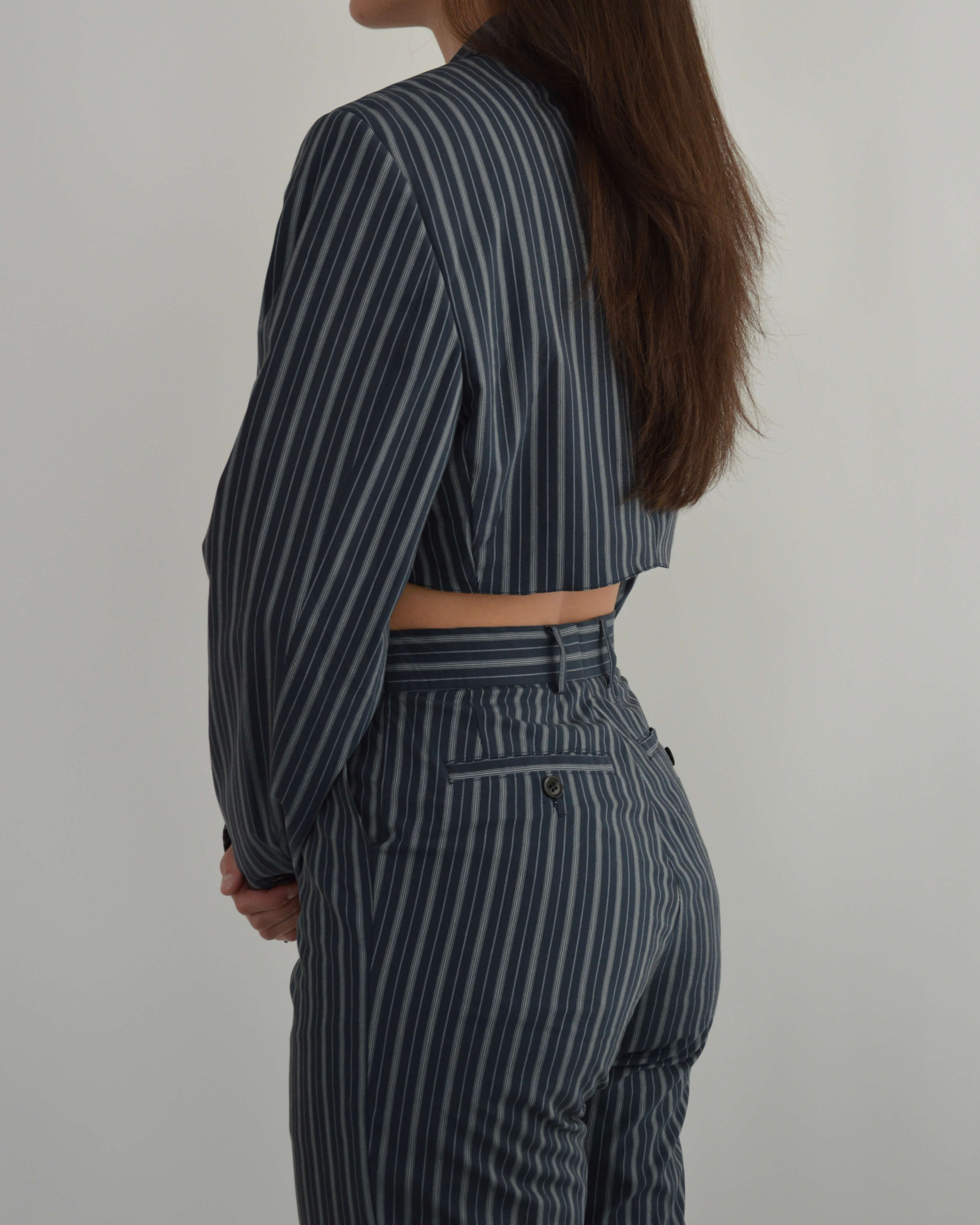 Ensemble veste et pantalon - Rayures bleues (S/M)