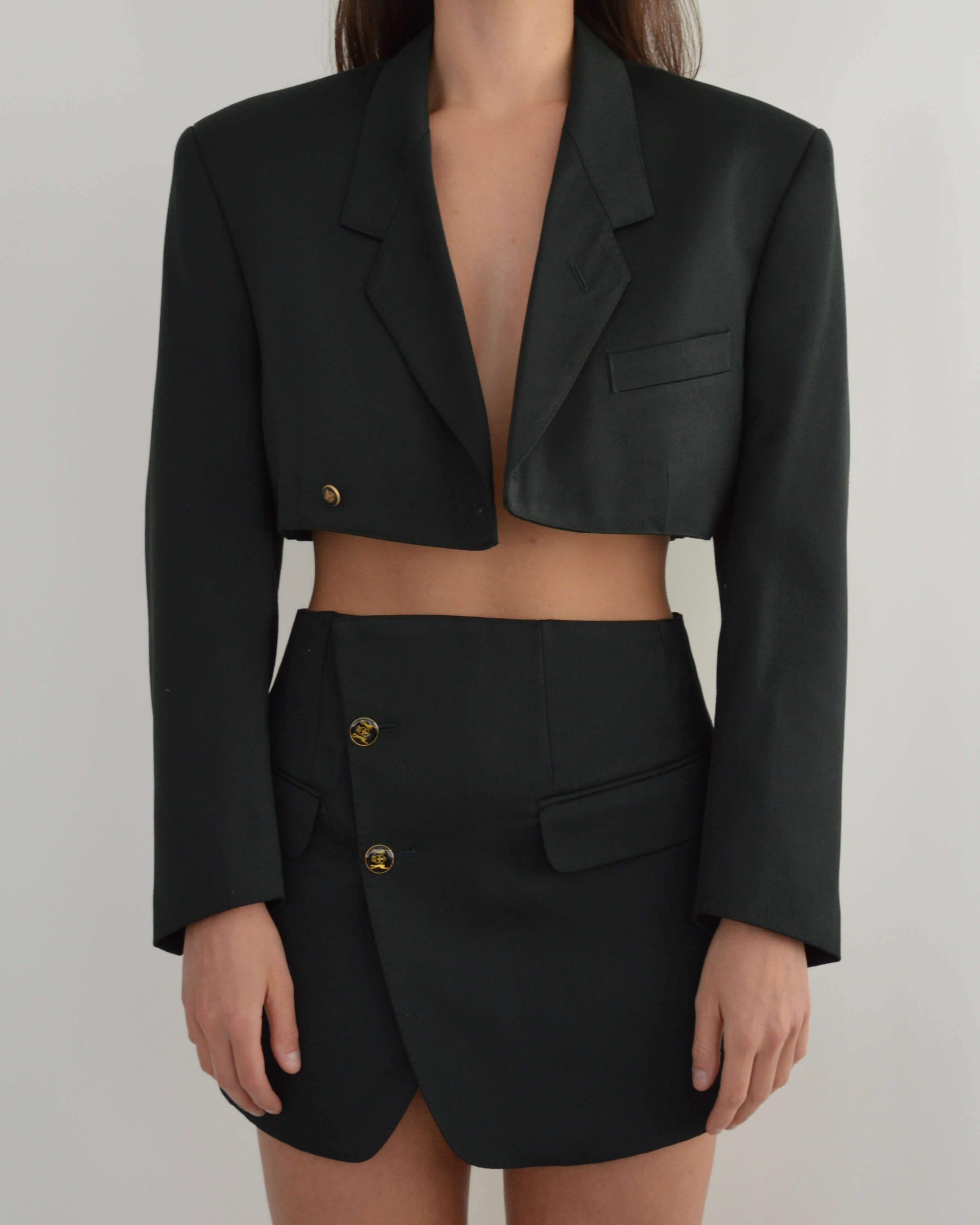 Blaset - Boutons dorés vert bouteille (XS/S)