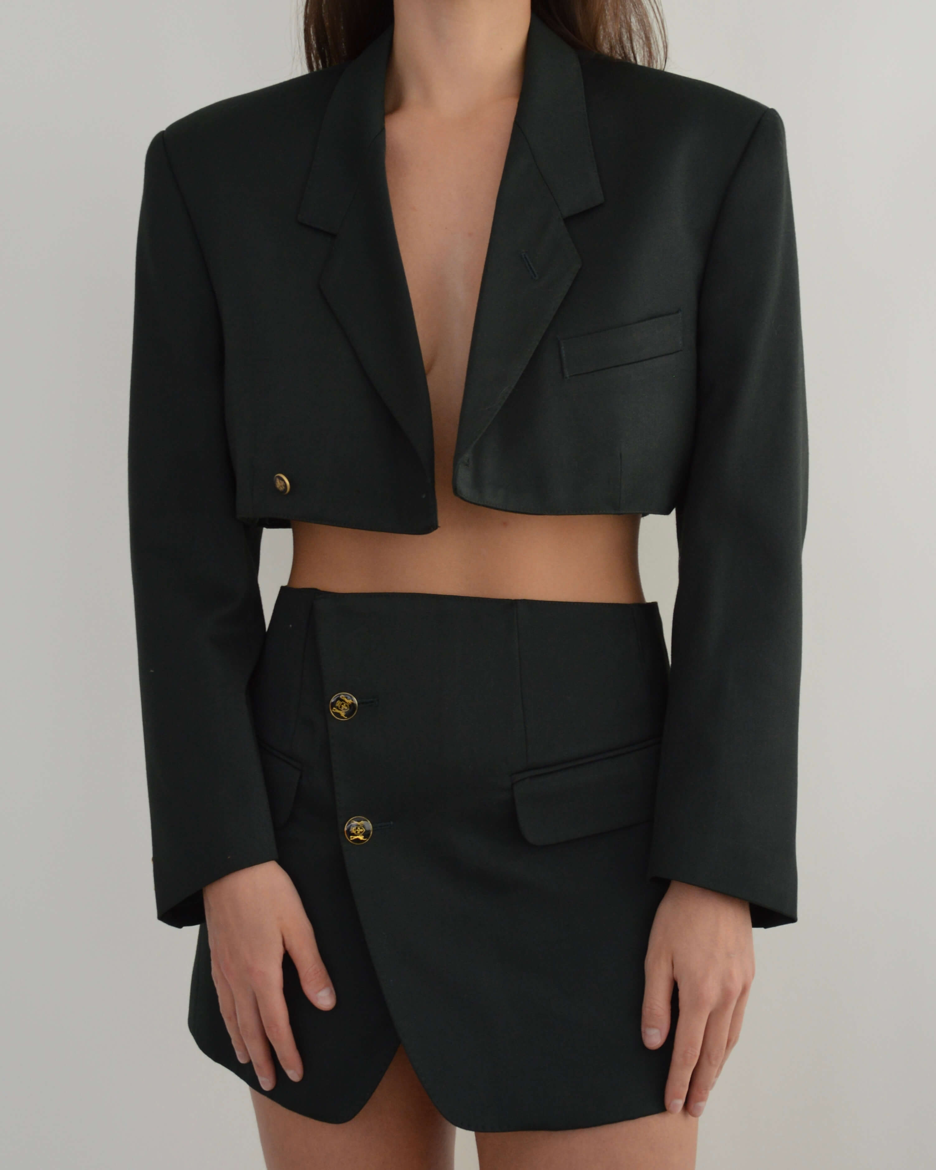 Blaset - Boutons dorés vert bouteille (XS/S)