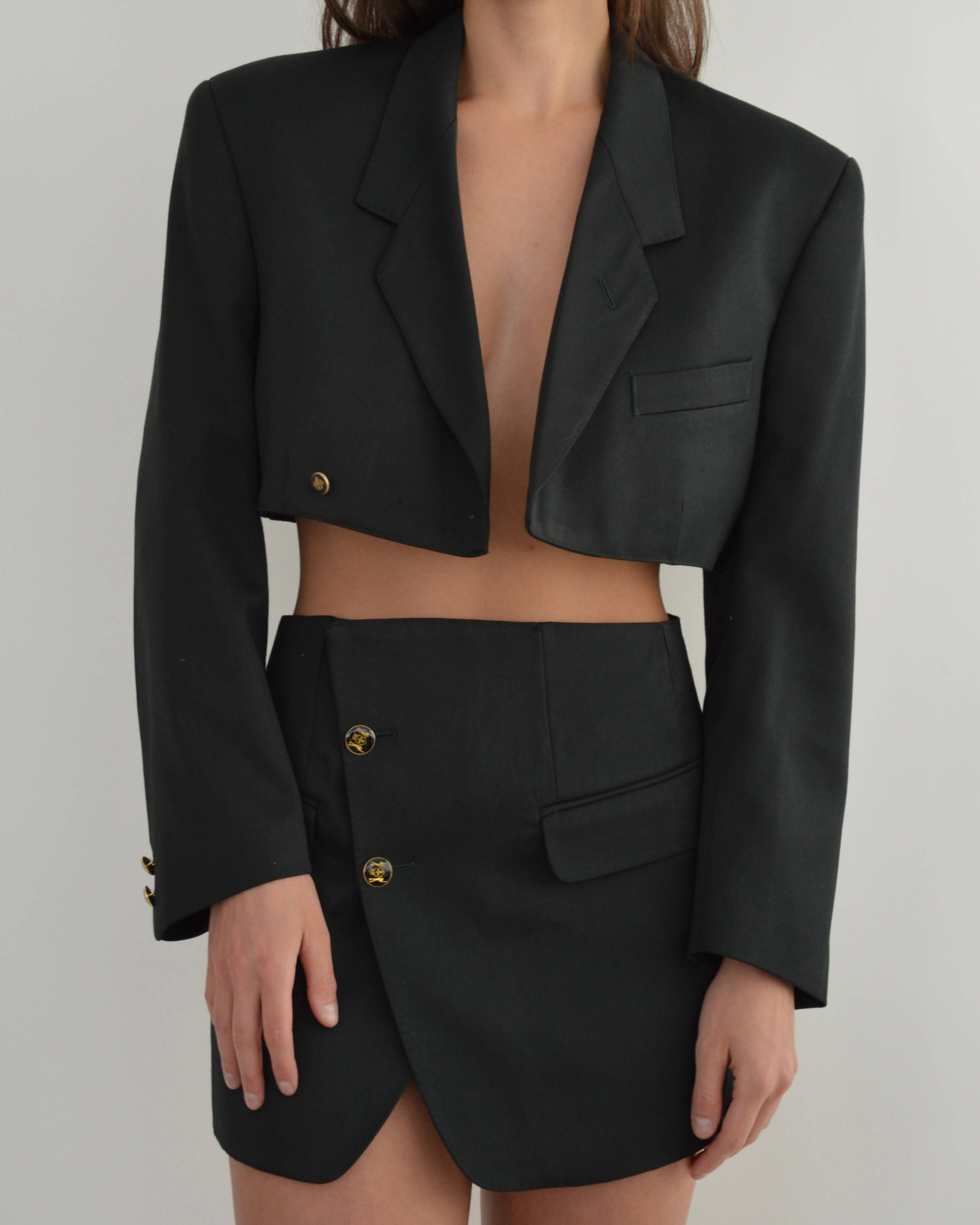 Blaset - Boutons dorés vert bouteille (XS/S)