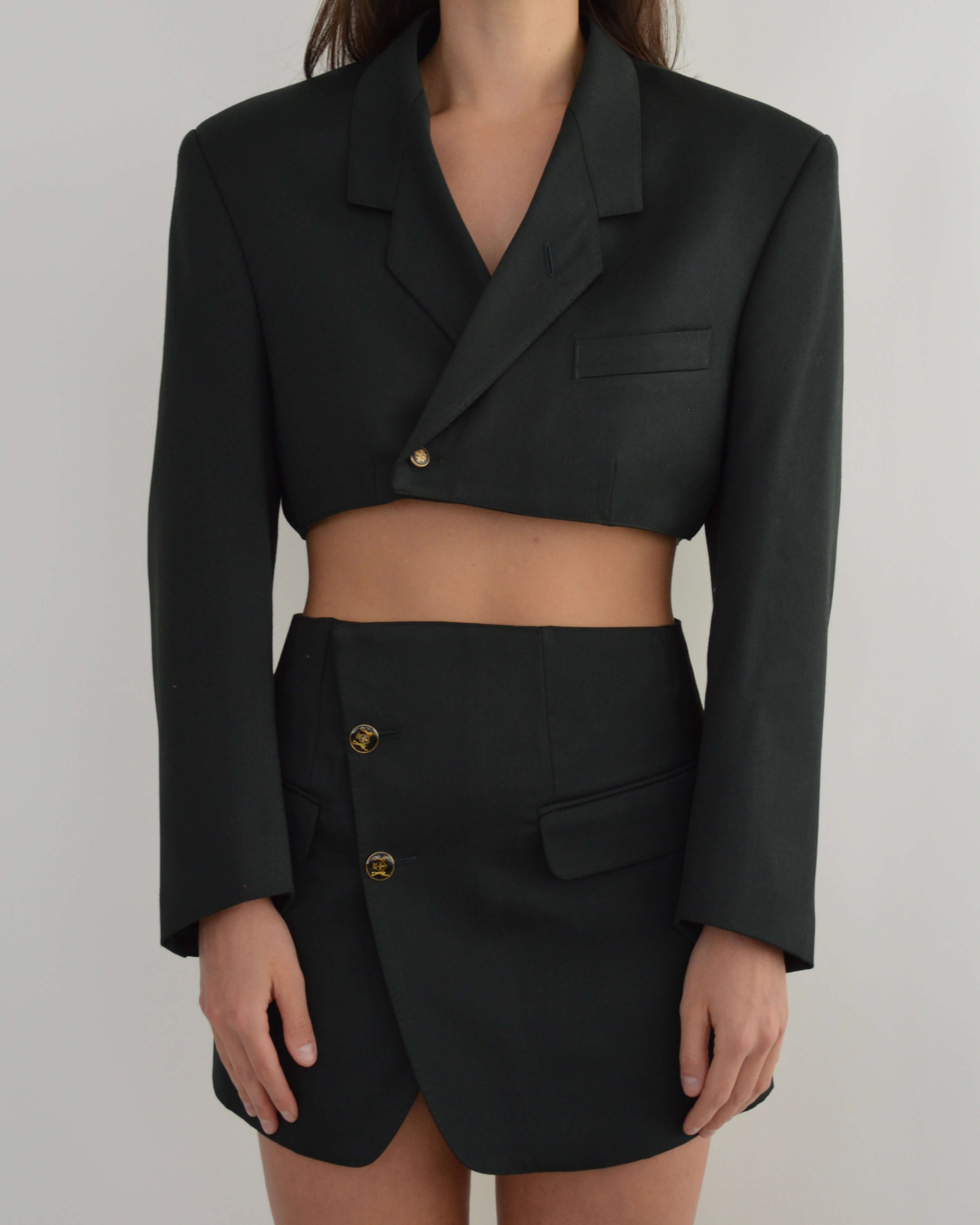 Blaset - Boutons dorés vert bouteille (XS/S)