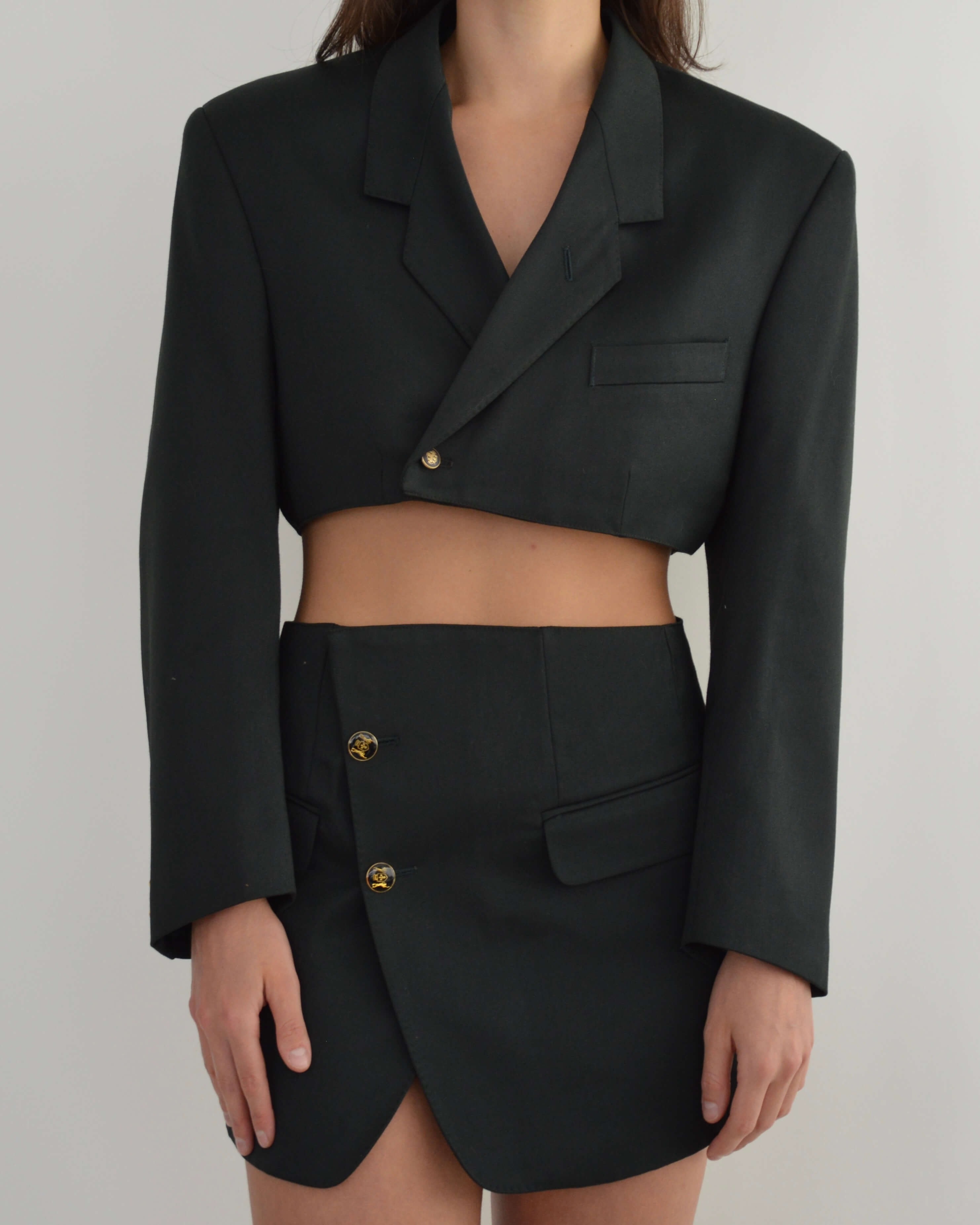 Blaset - Boutons dorés vert bouteille (XS/S)