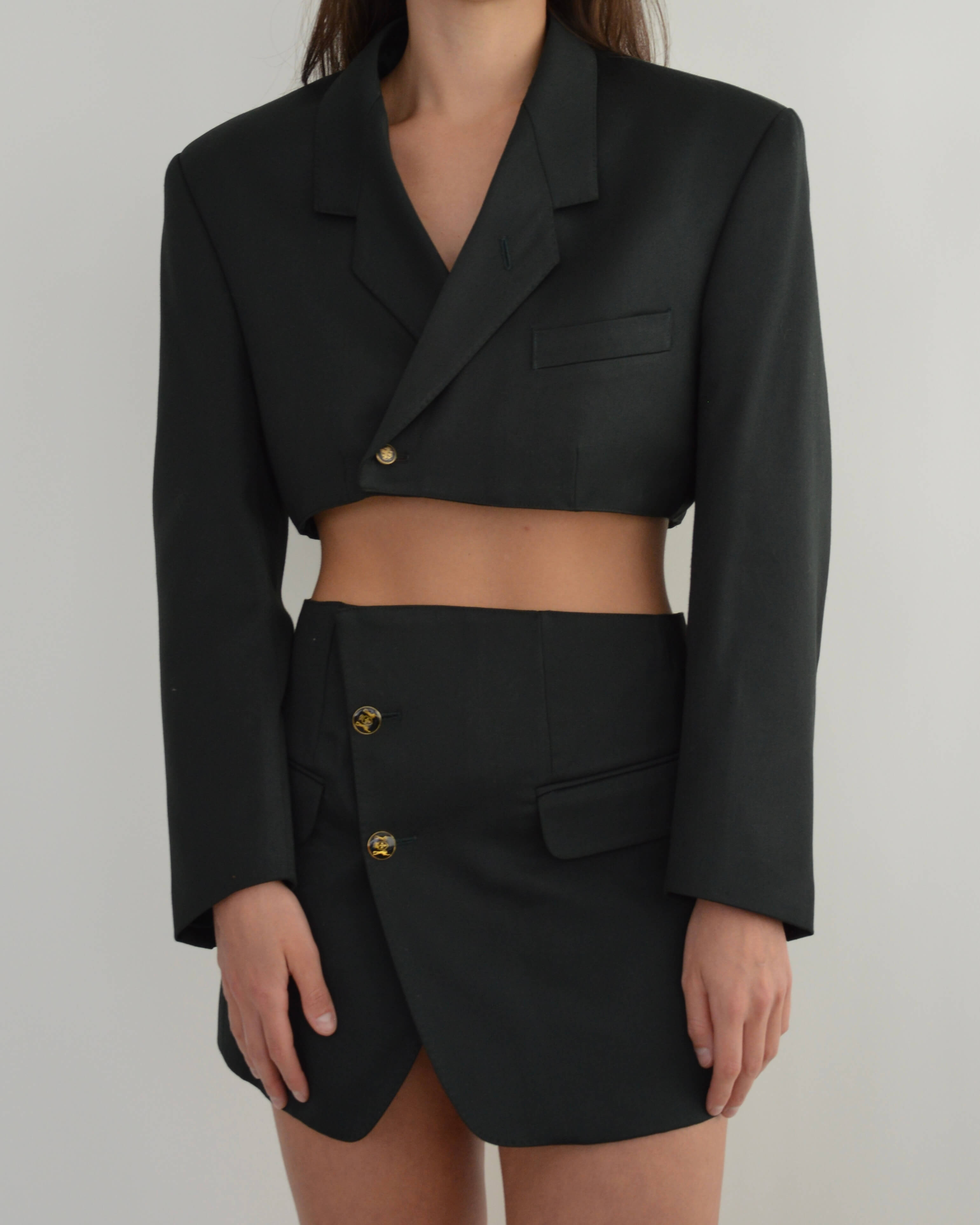 Blaset - Boutons dorés vert bouteille (XS/S)