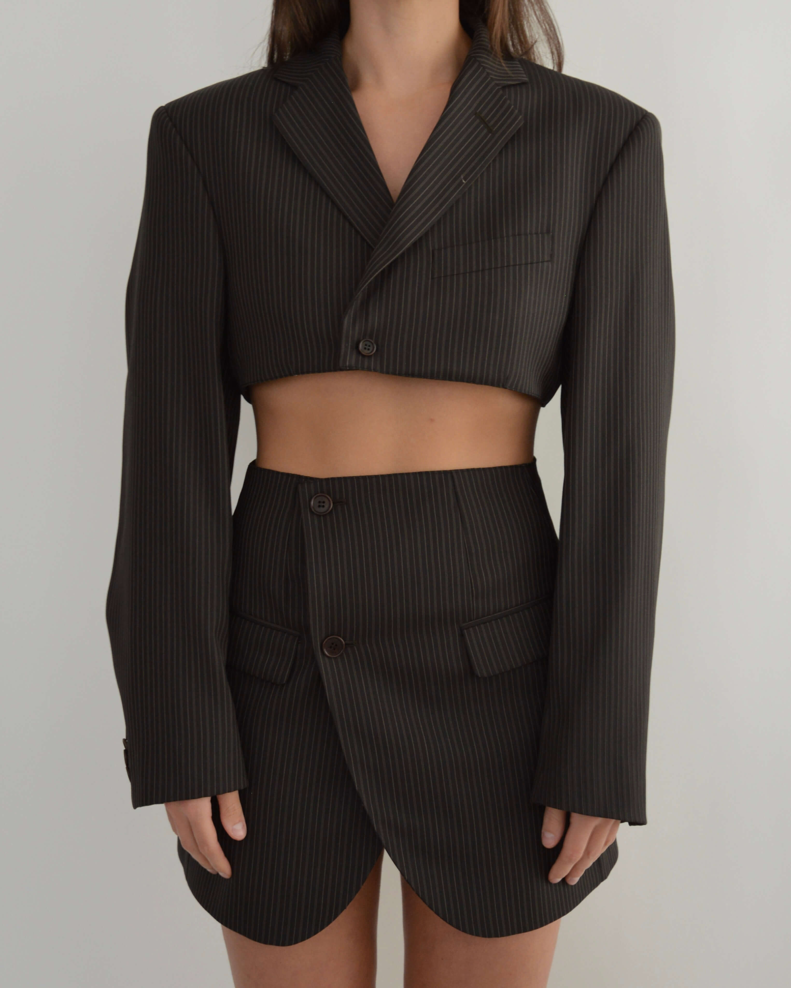 Ensemble veste et pantalon - Perfection marron années 90 (S/M)