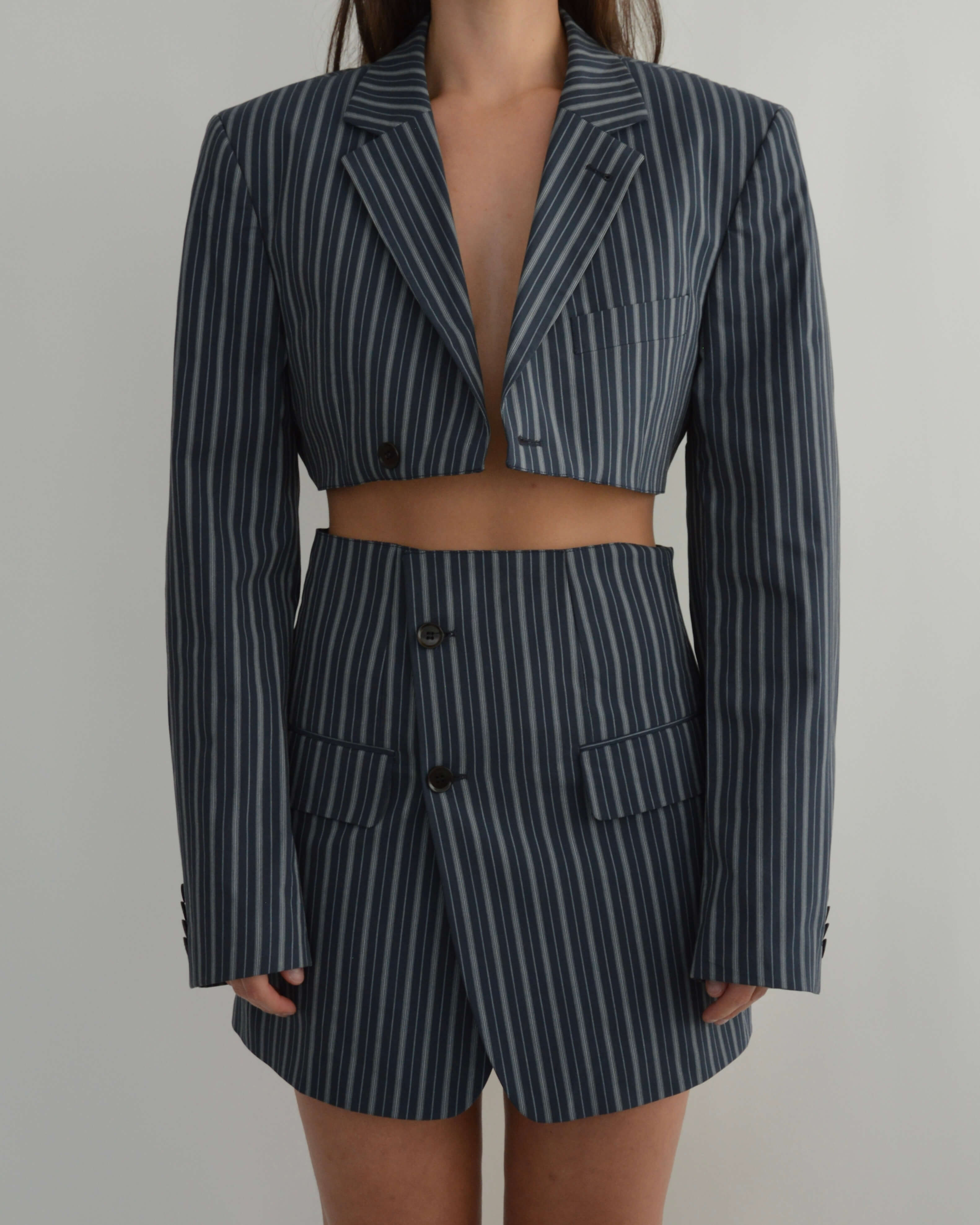 Blaset & Trousers - Striped Blue (S/M)