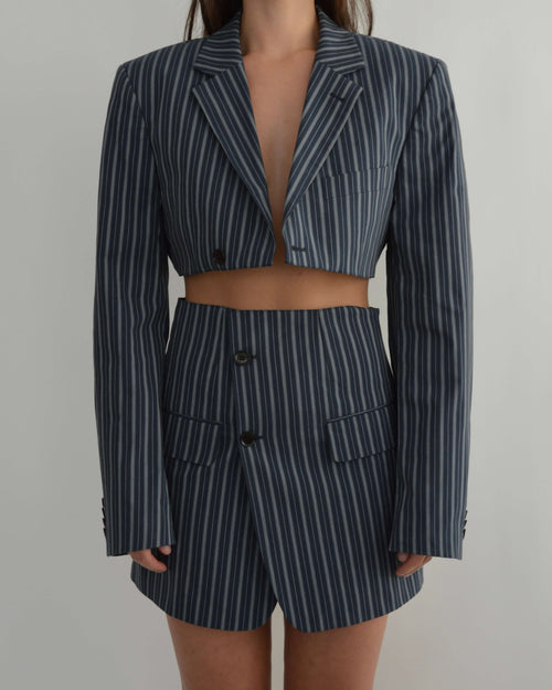 Blaset & Trousers - Striped Blue (S/M)