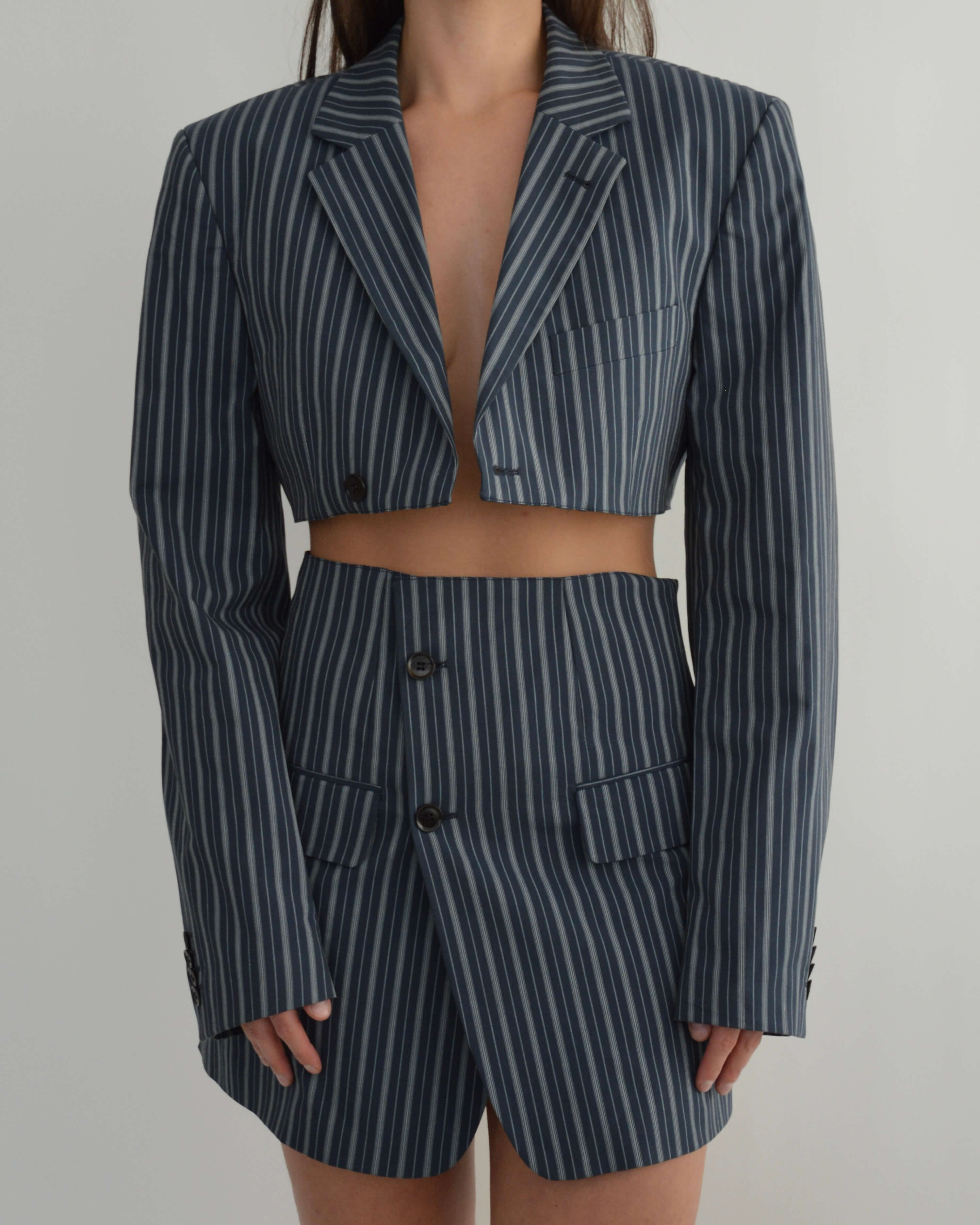 Blaset & Trousers - Striped Blue (S/M)
